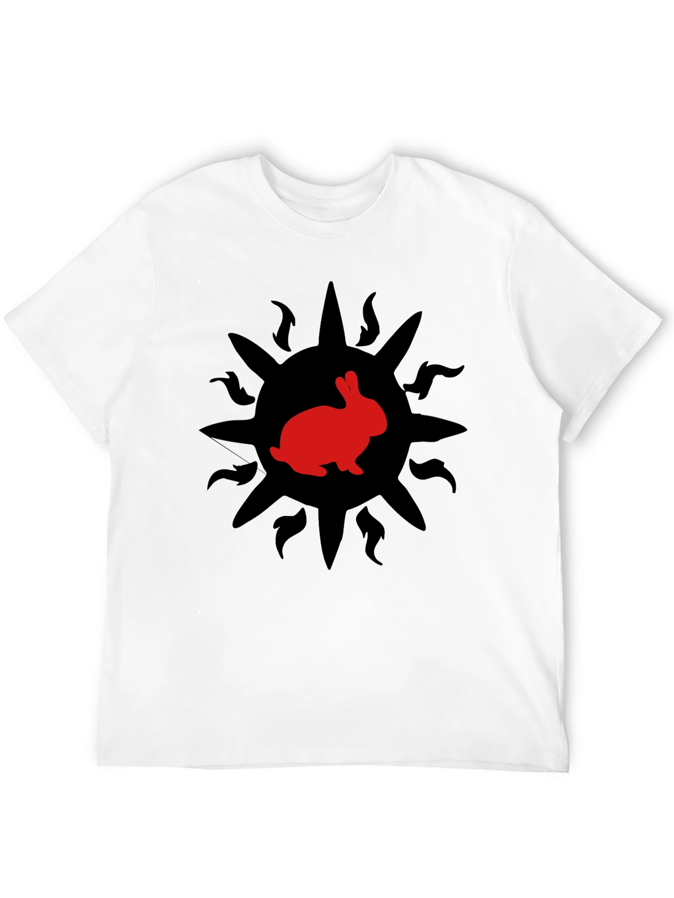 Rabbit Sun Graphic Tee - Trendy Black T-Shirt