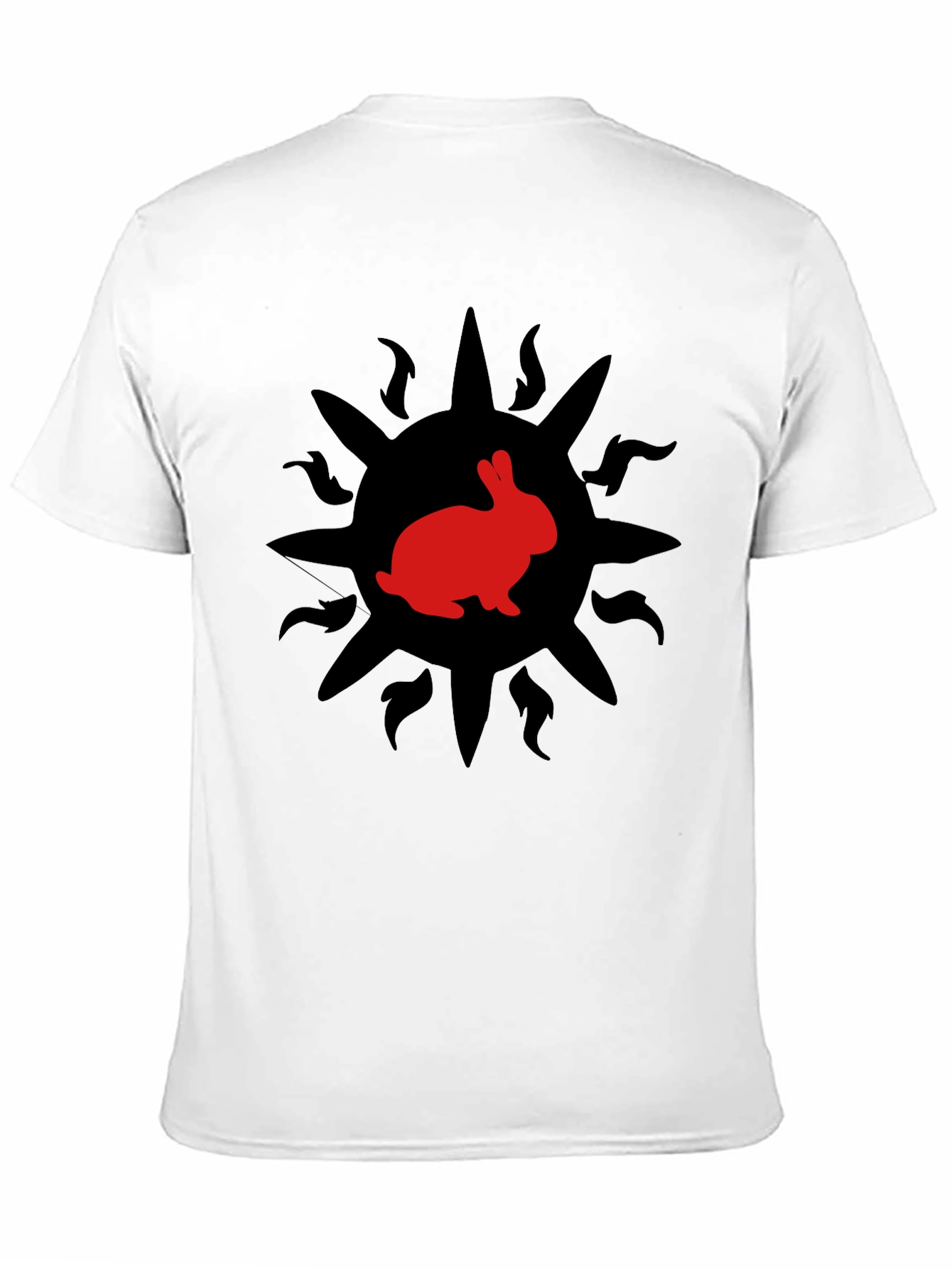Rabbit Sun Graphic Tee - Trendy Black T-Shirt