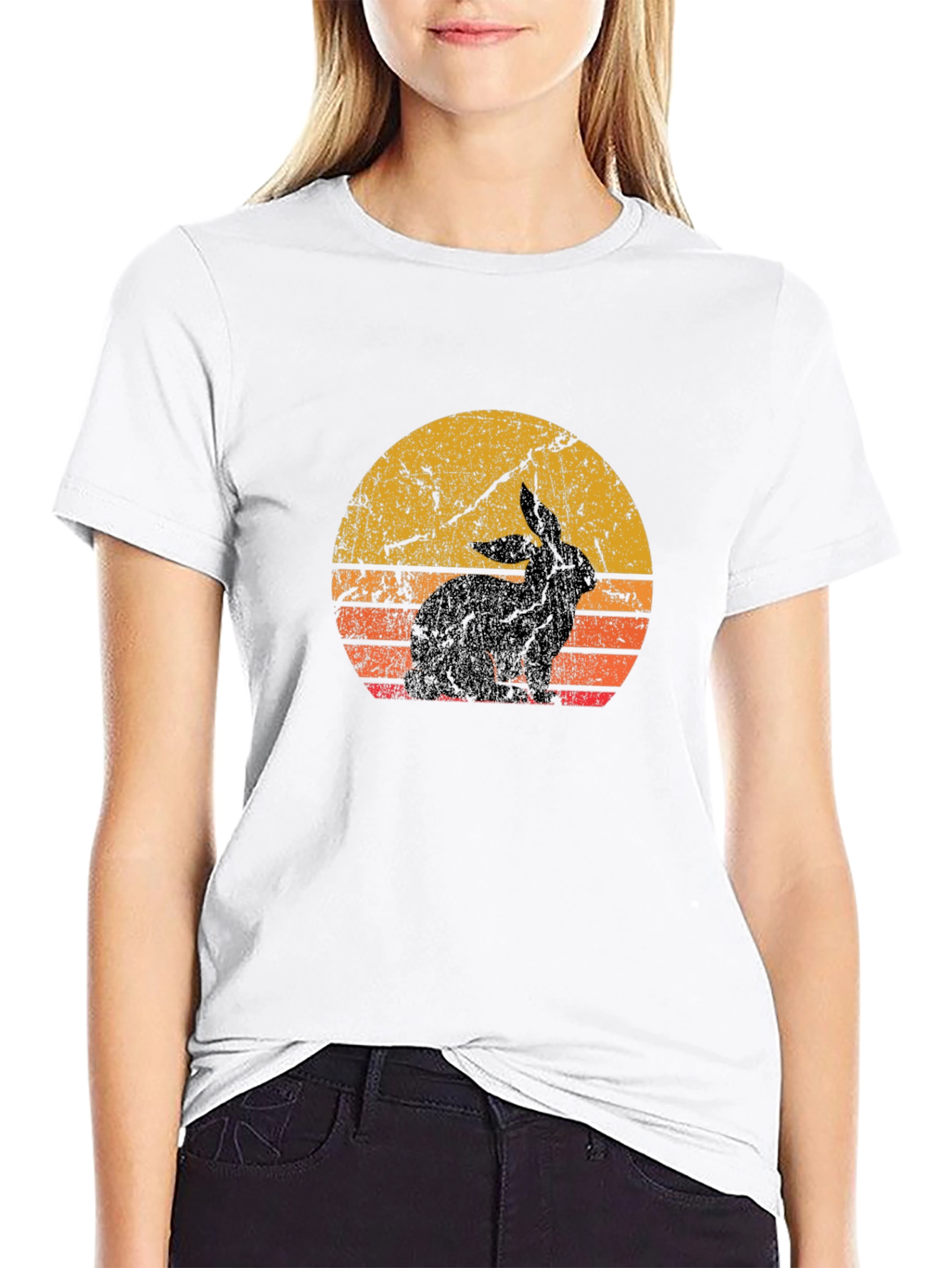 Retro Rabbit Silhouette T-Shirt