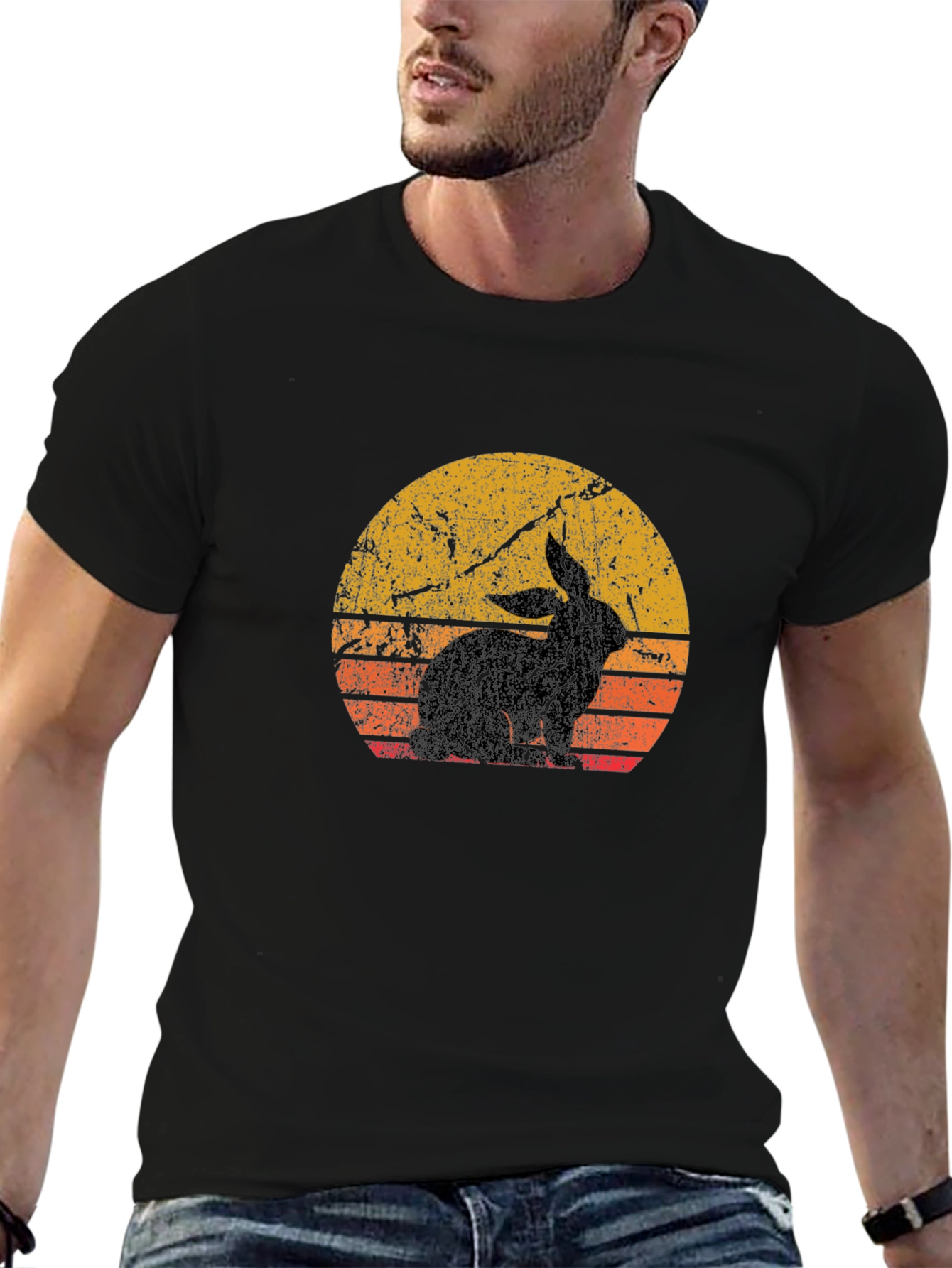 Retro Rabbit Silhouette T-Shirt