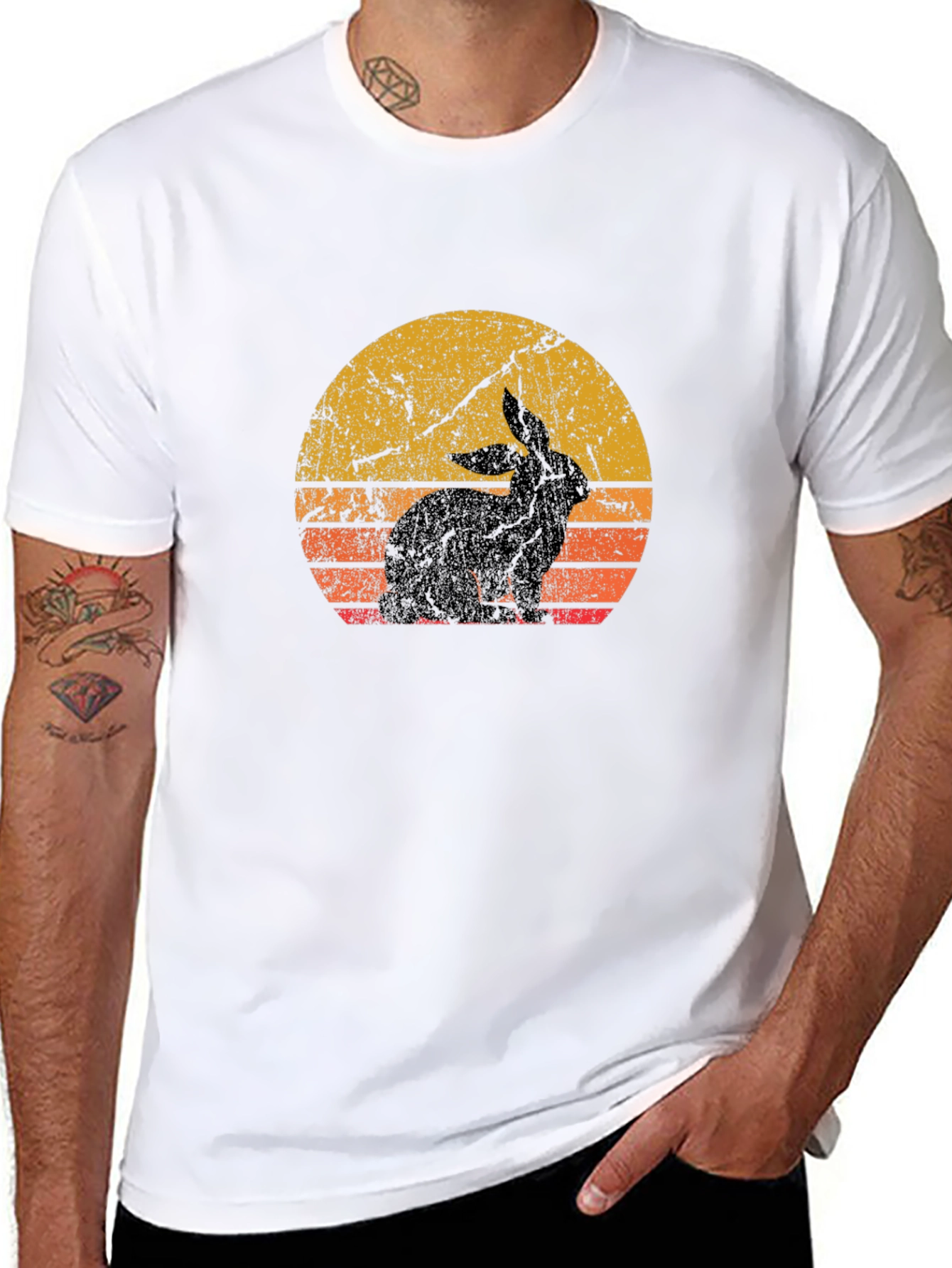Retro Rabbit Silhouette T-Shirt