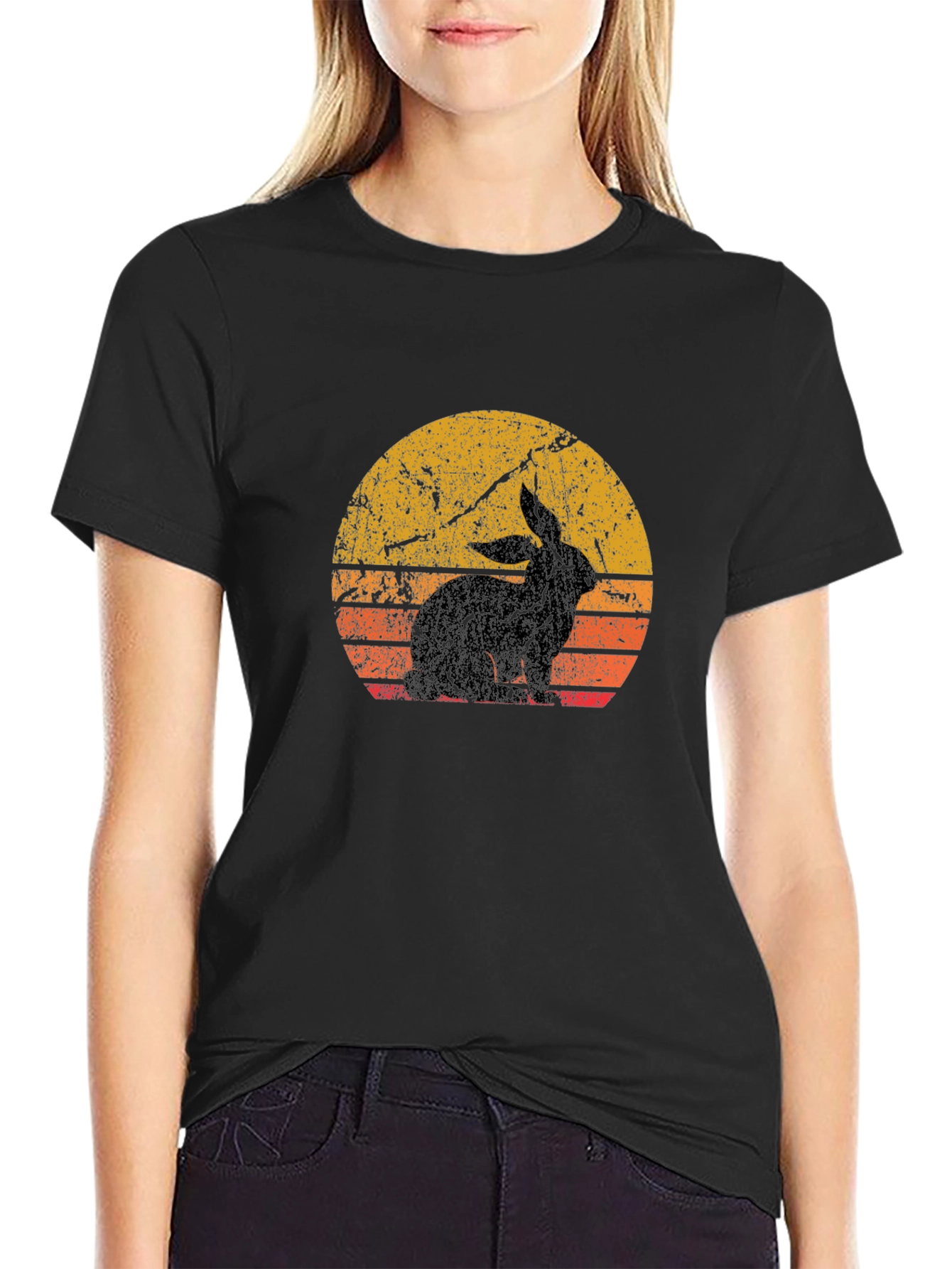 Retro Rabbit Silhouette T-Shirt