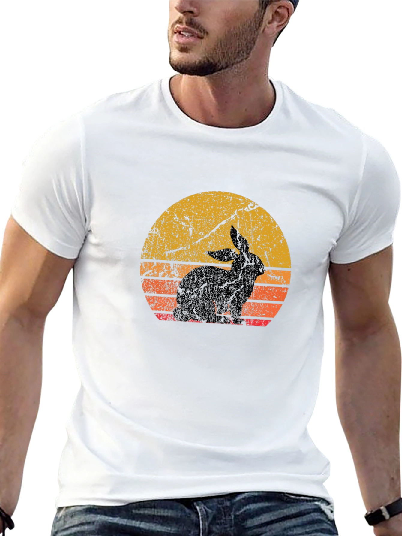 Retro Rabbit Silhouette T-Shirt