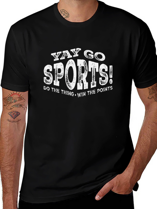 Yay Go Sports! Black Graphic T-Shirt