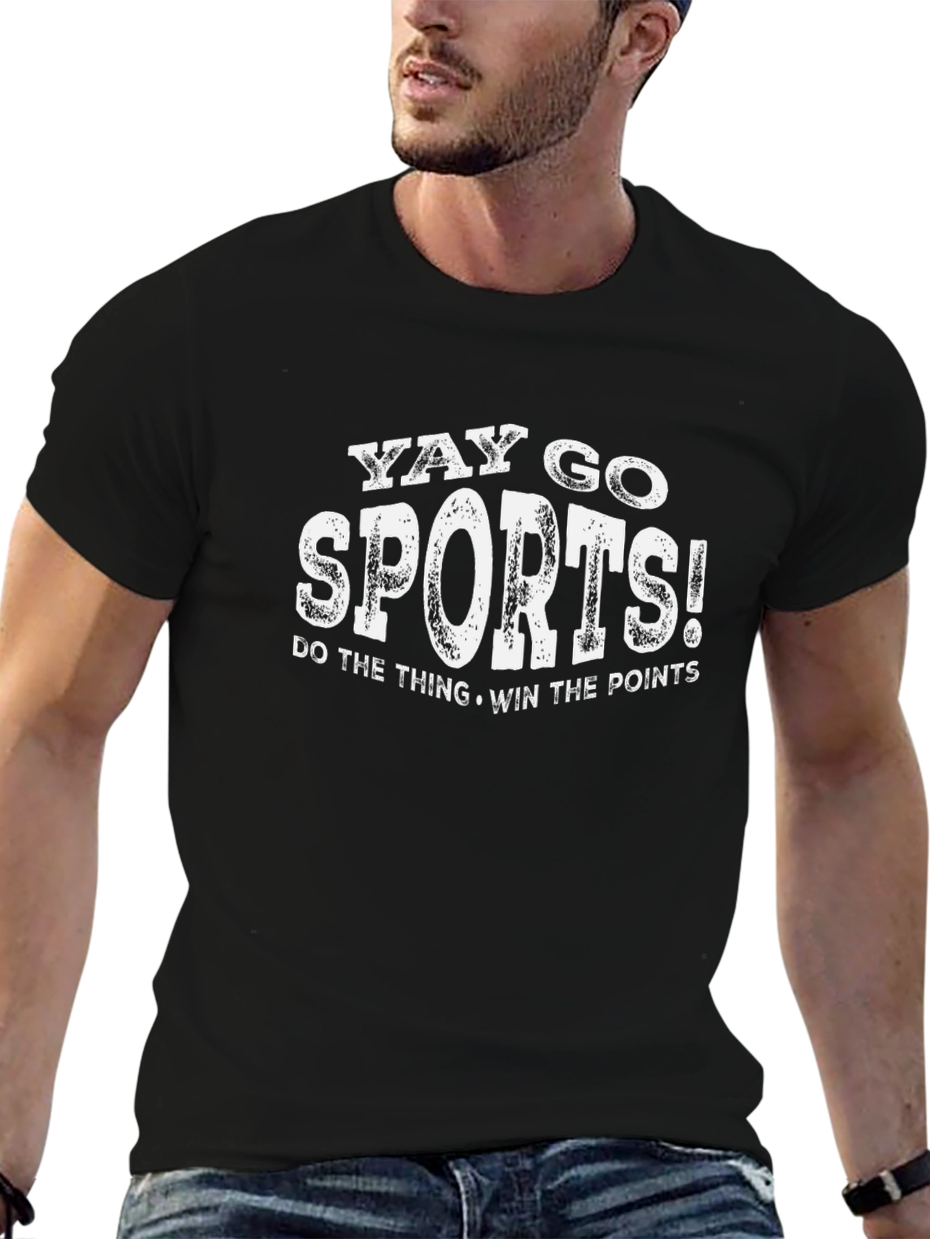 Yay Go Sports! Black Graphic T-Shirt