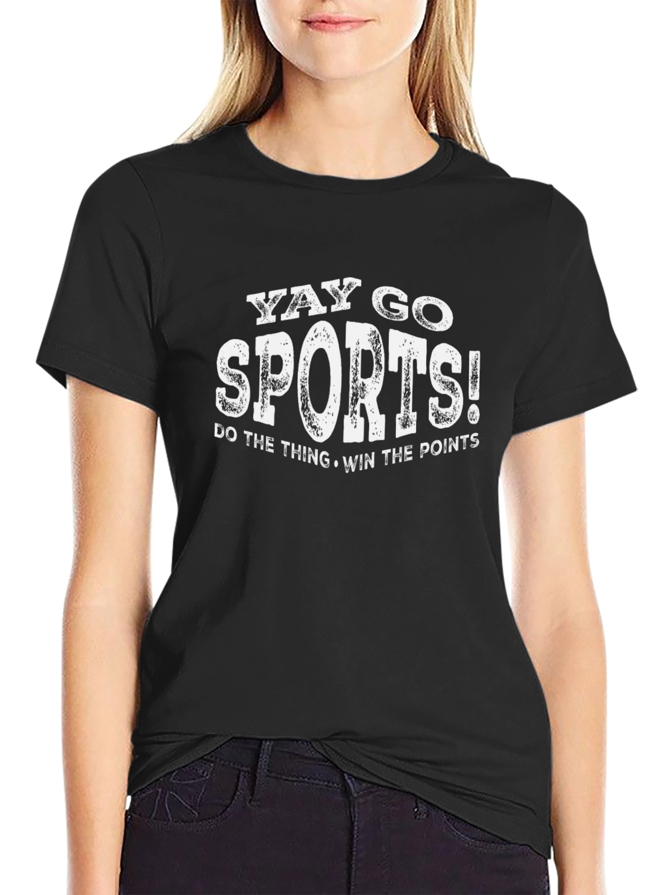 Yay Go Sports! Black Graphic T-Shirt