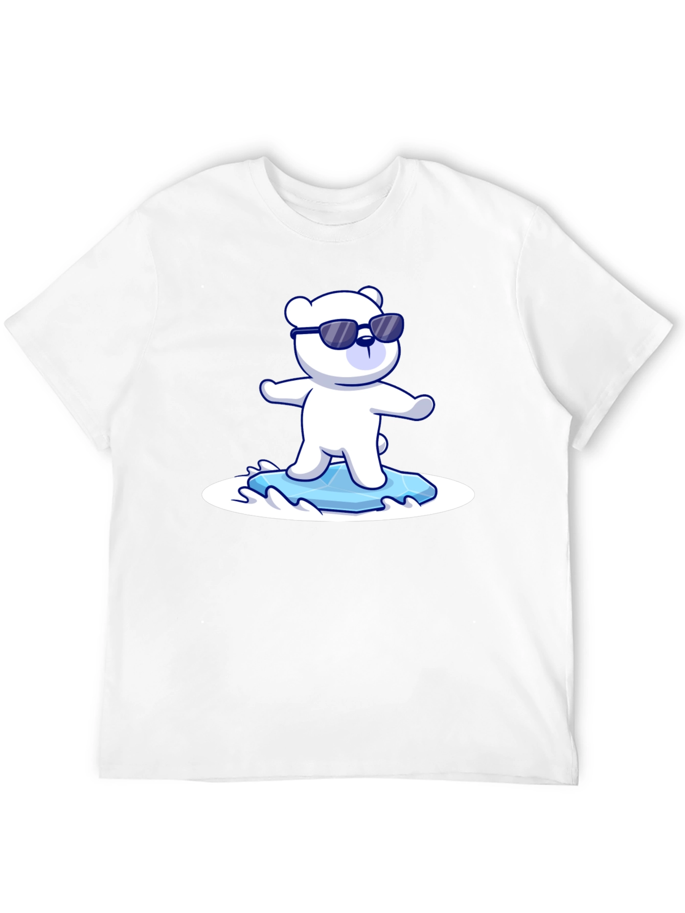 Cool Polar Bear Graphic Tee - Black Cotton T-Shirt