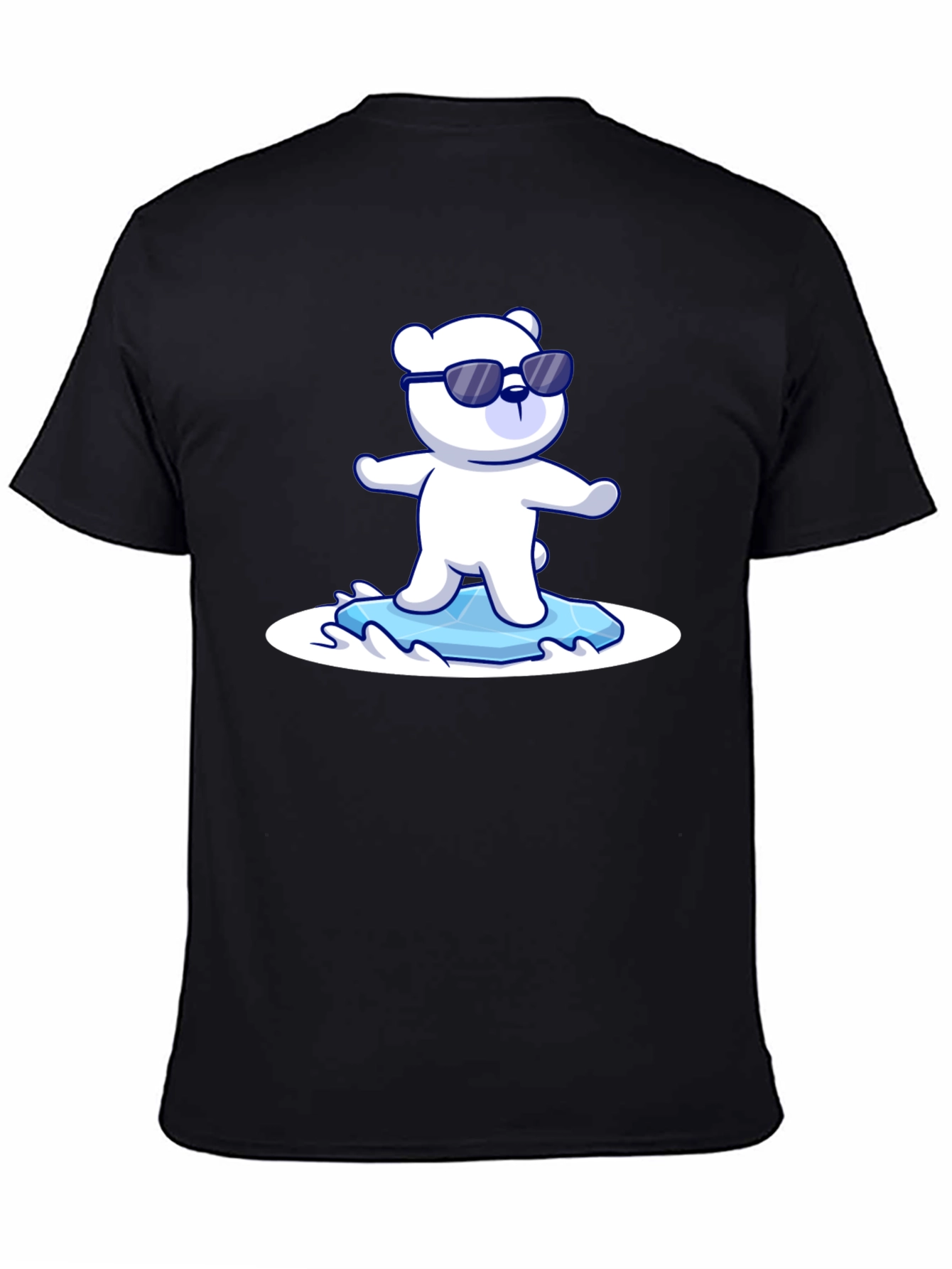 Cool Polar Bear Graphic Tee - Black Cotton T-Shirt