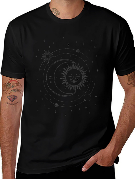 Celestial Sun & Moon Graphic Tee - Stylish Comfort