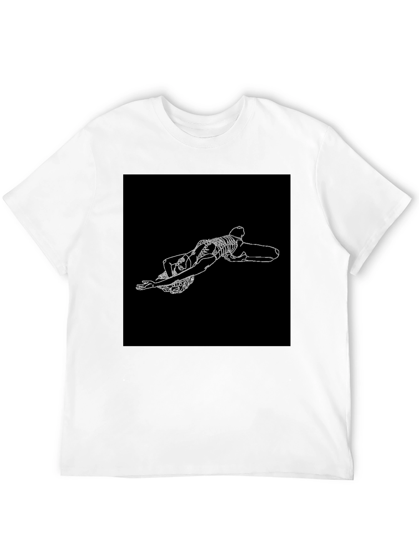 Skeleton Graphic Tee - Black Crew Neck T-Shirt