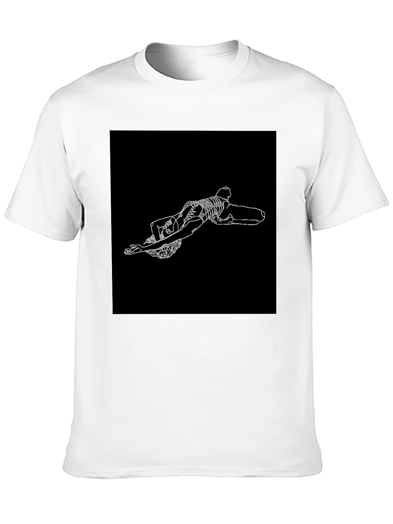 Skeleton Graphic Tee - Black Crew Neck T-Shirt