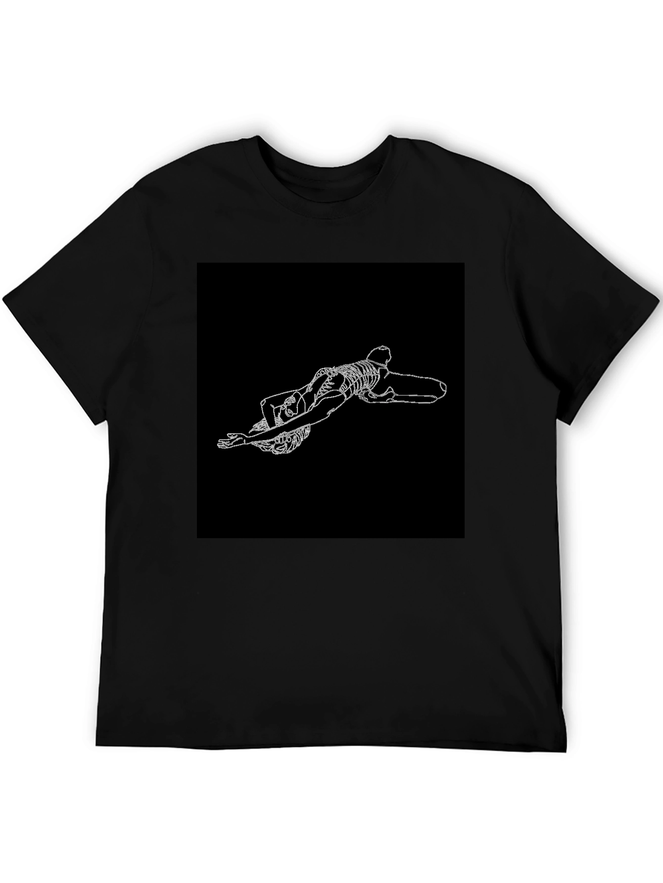 Skeleton Graphic Tee - Black Crew Neck T-Shirt
