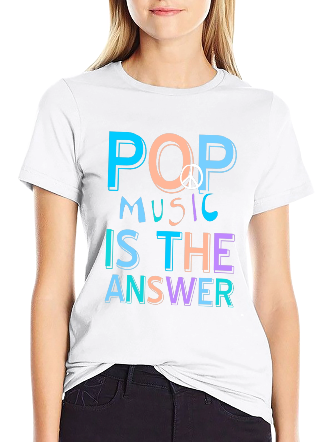 Pop Music Peace Sign Graphic Tee