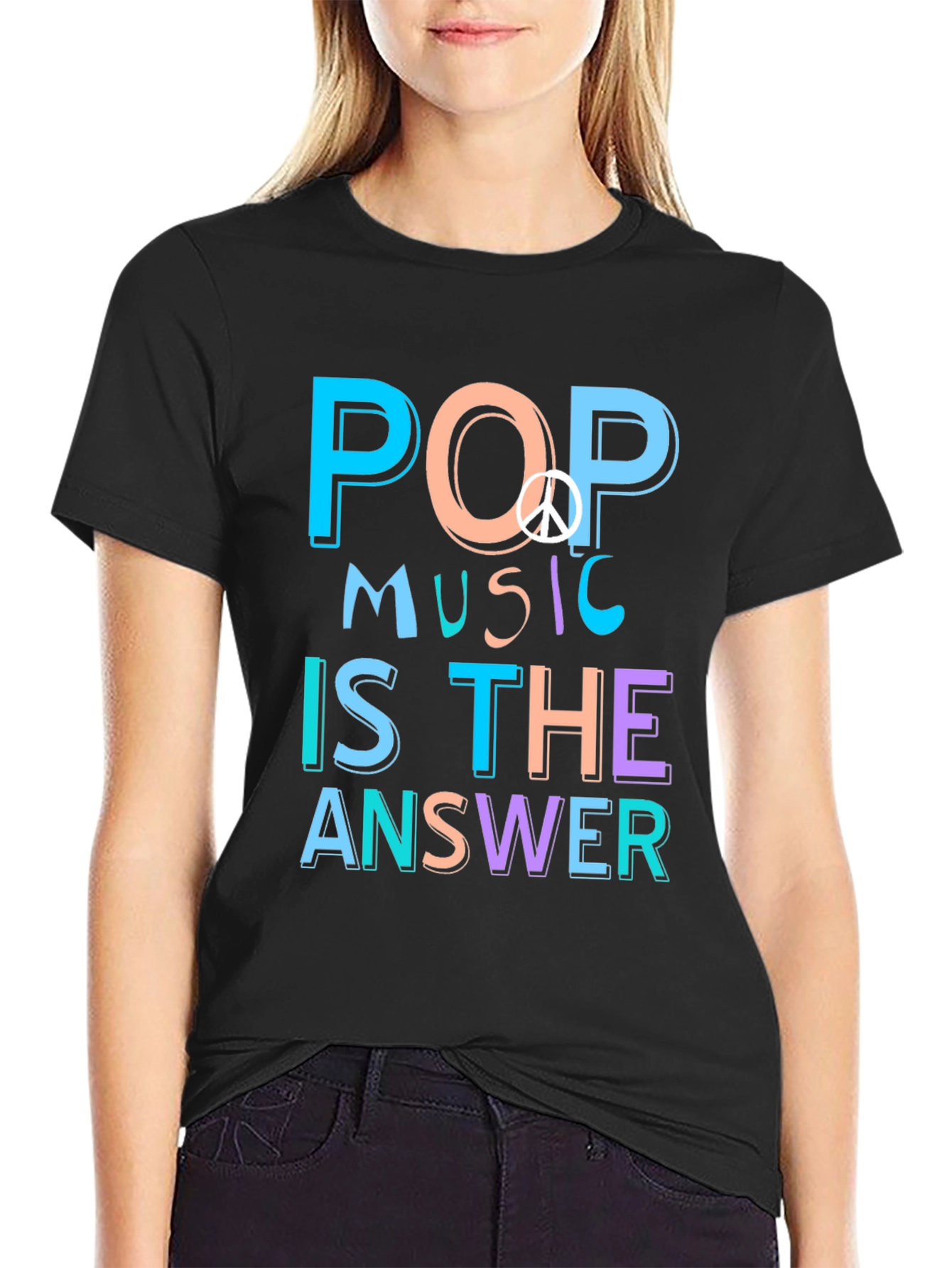 Pop Music Peace Sign Graphic Tee