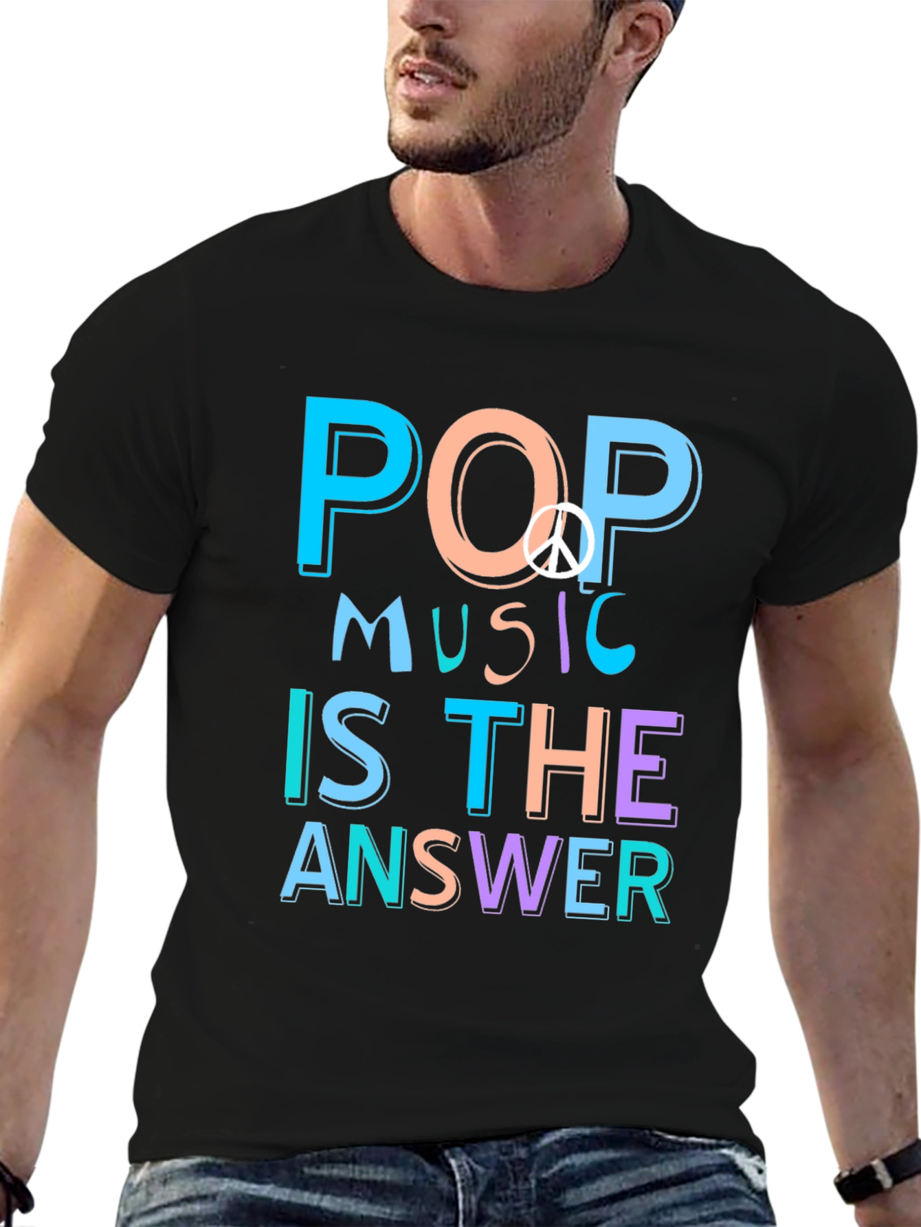 Pop Music Peace Sign Graphic Tee