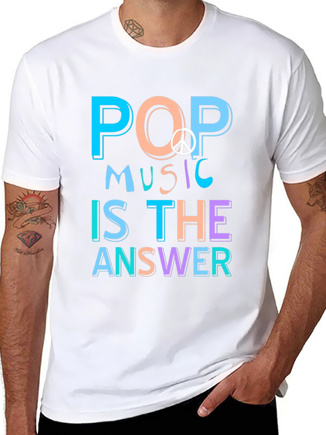 Pop Music Peace Sign Graphic Tee