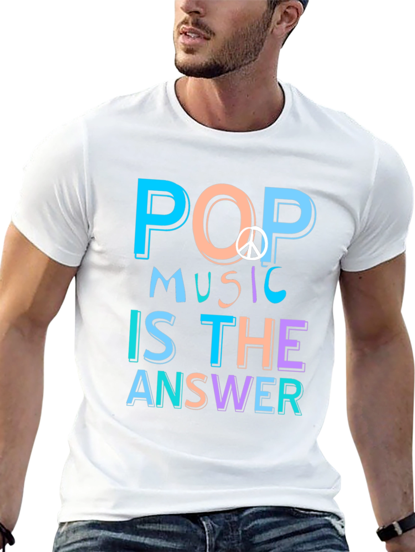 Pop Music Peace Sign Graphic Tee