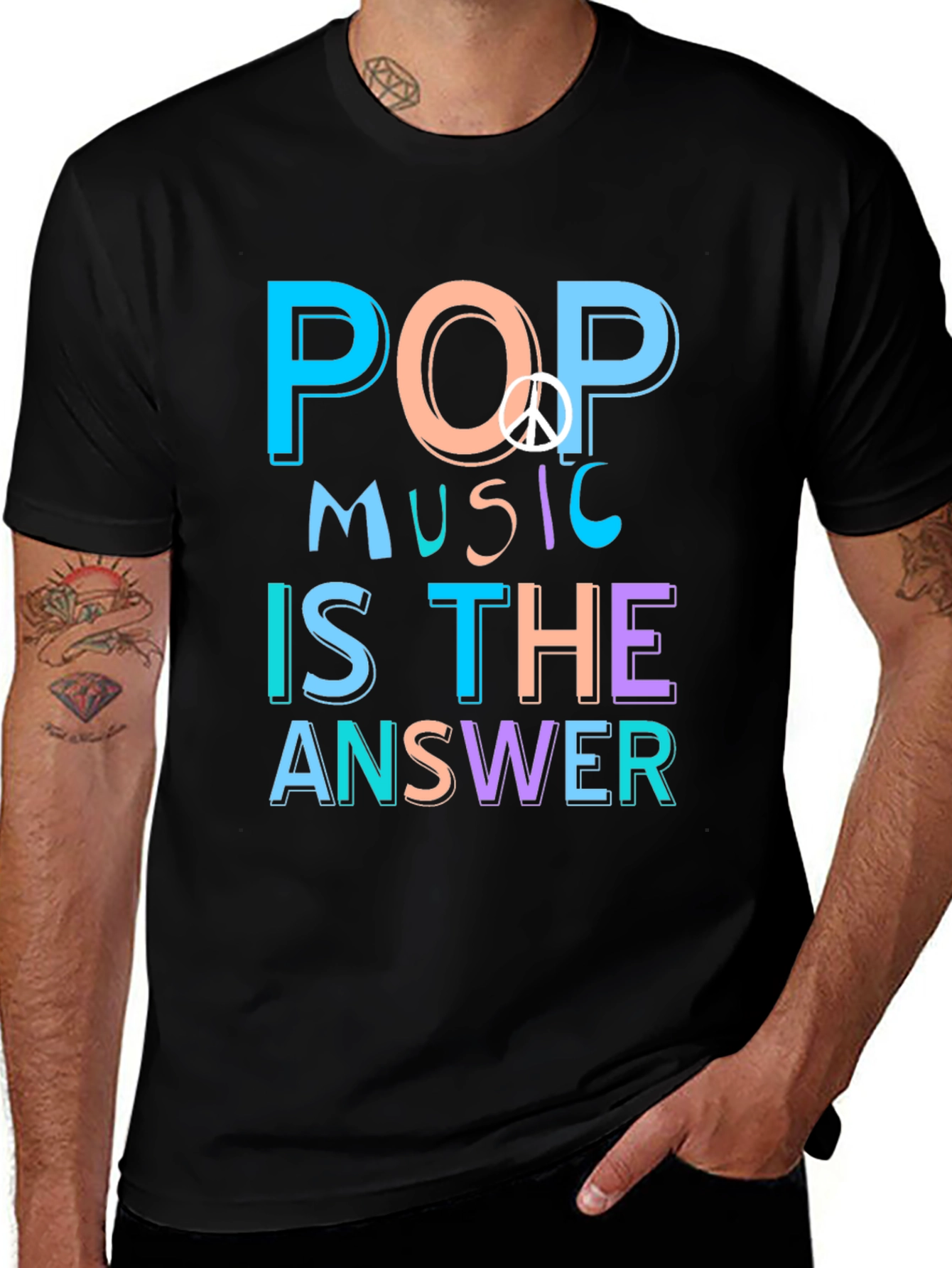 Pop Music Peace Sign Graphic Tee