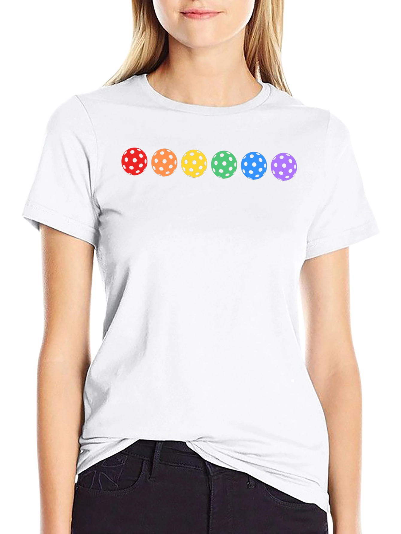 Rainbow Pickleball Balls Graphic T-Shirt
