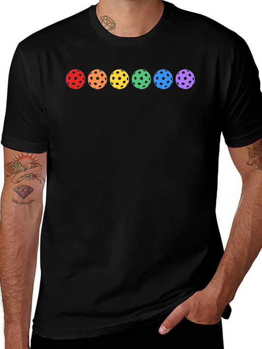 Rainbow Pickleball Balls Graphic T-Shirt