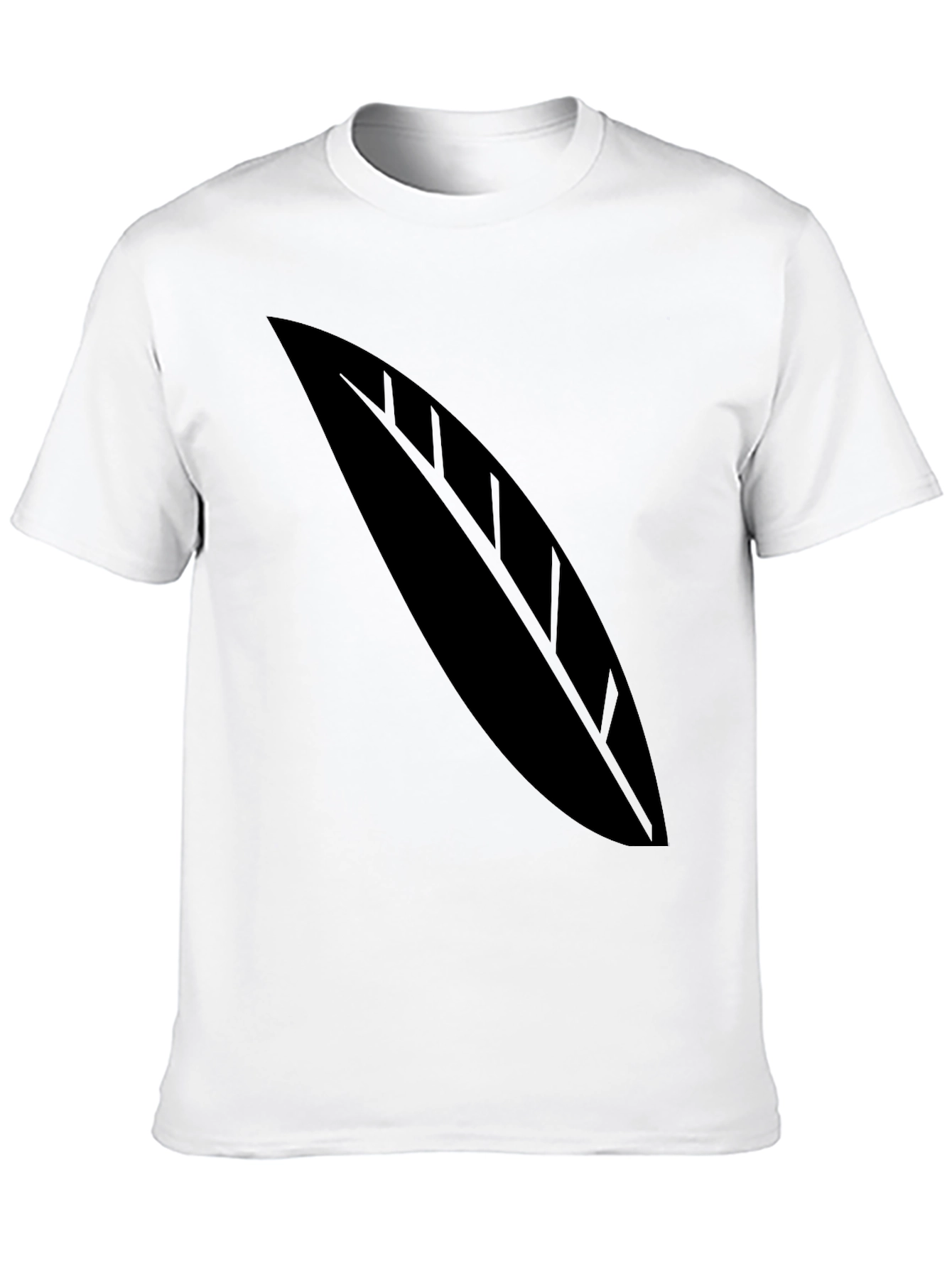 Black T-Shirt with Leaf Graphic Tee