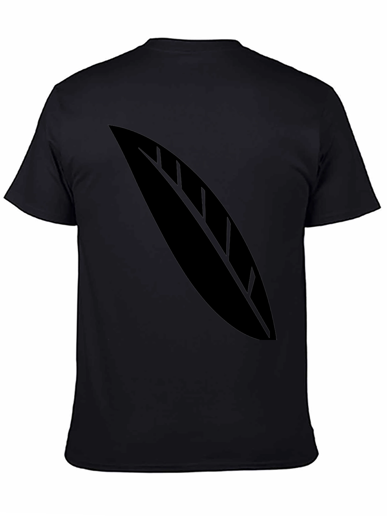 Black T-Shirt with Leaf Graphic Tee
