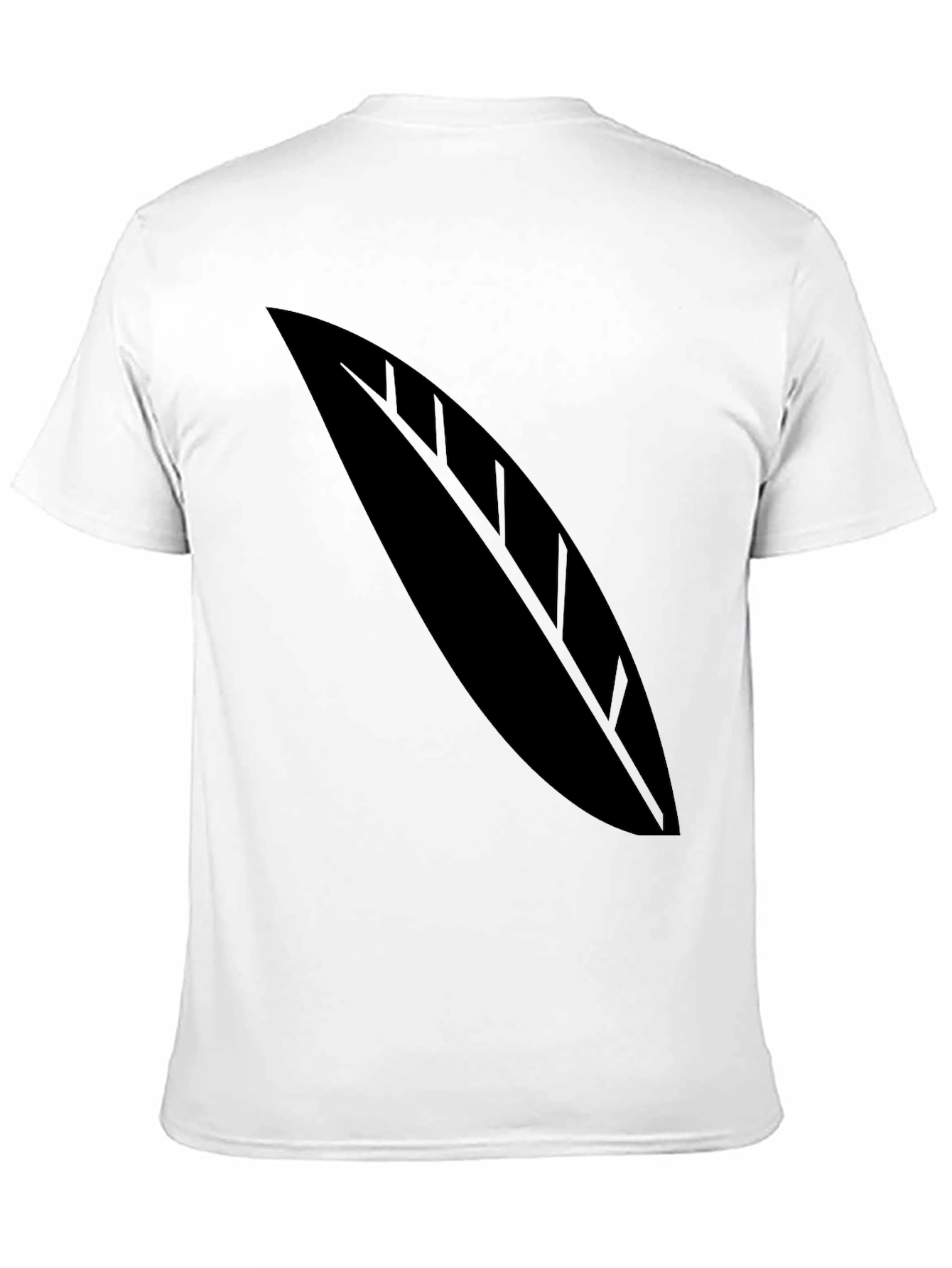 Black T-Shirt with Leaf Graphic Tee