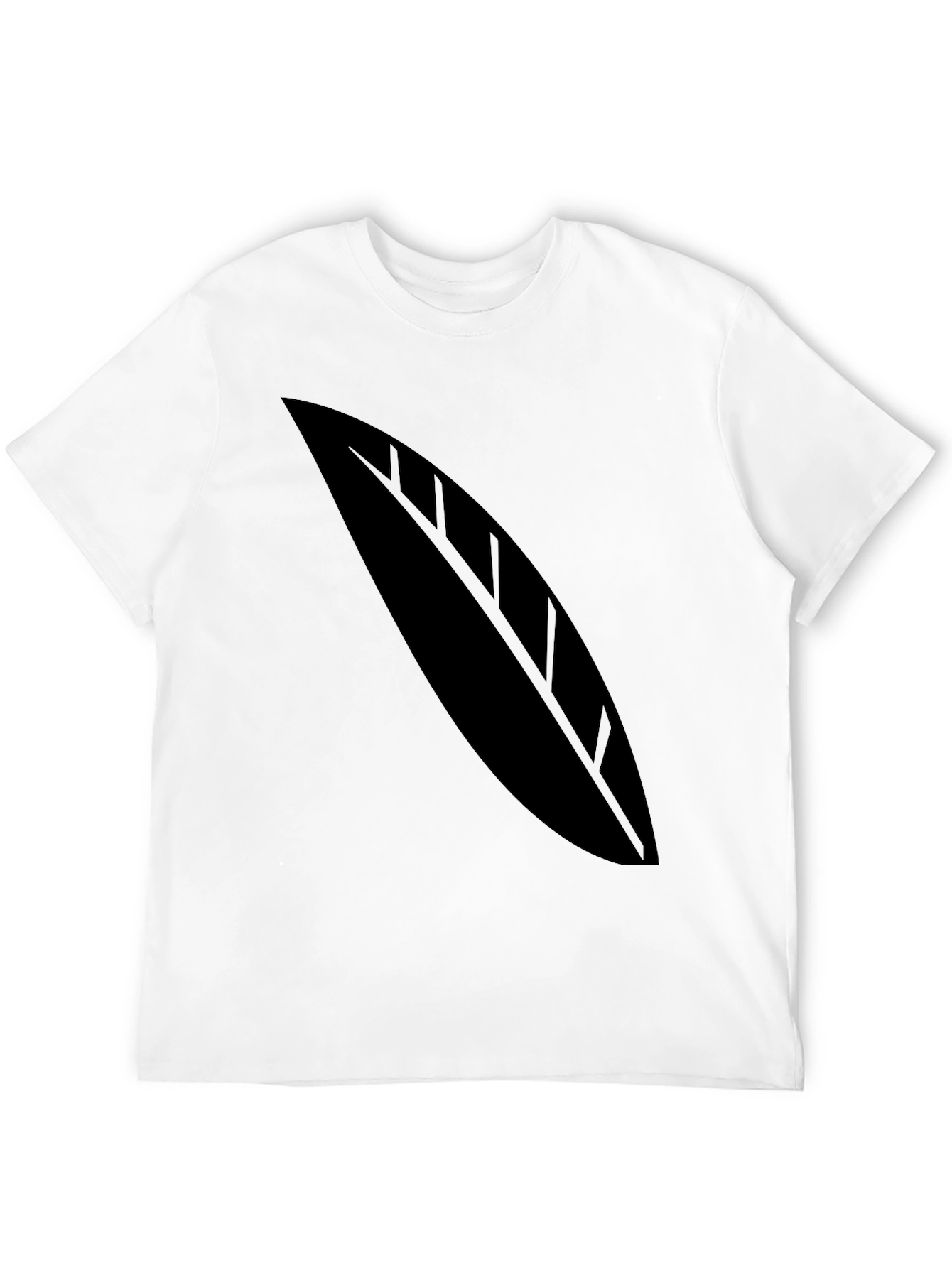 Black T-Shirt with Leaf Graphic Tee