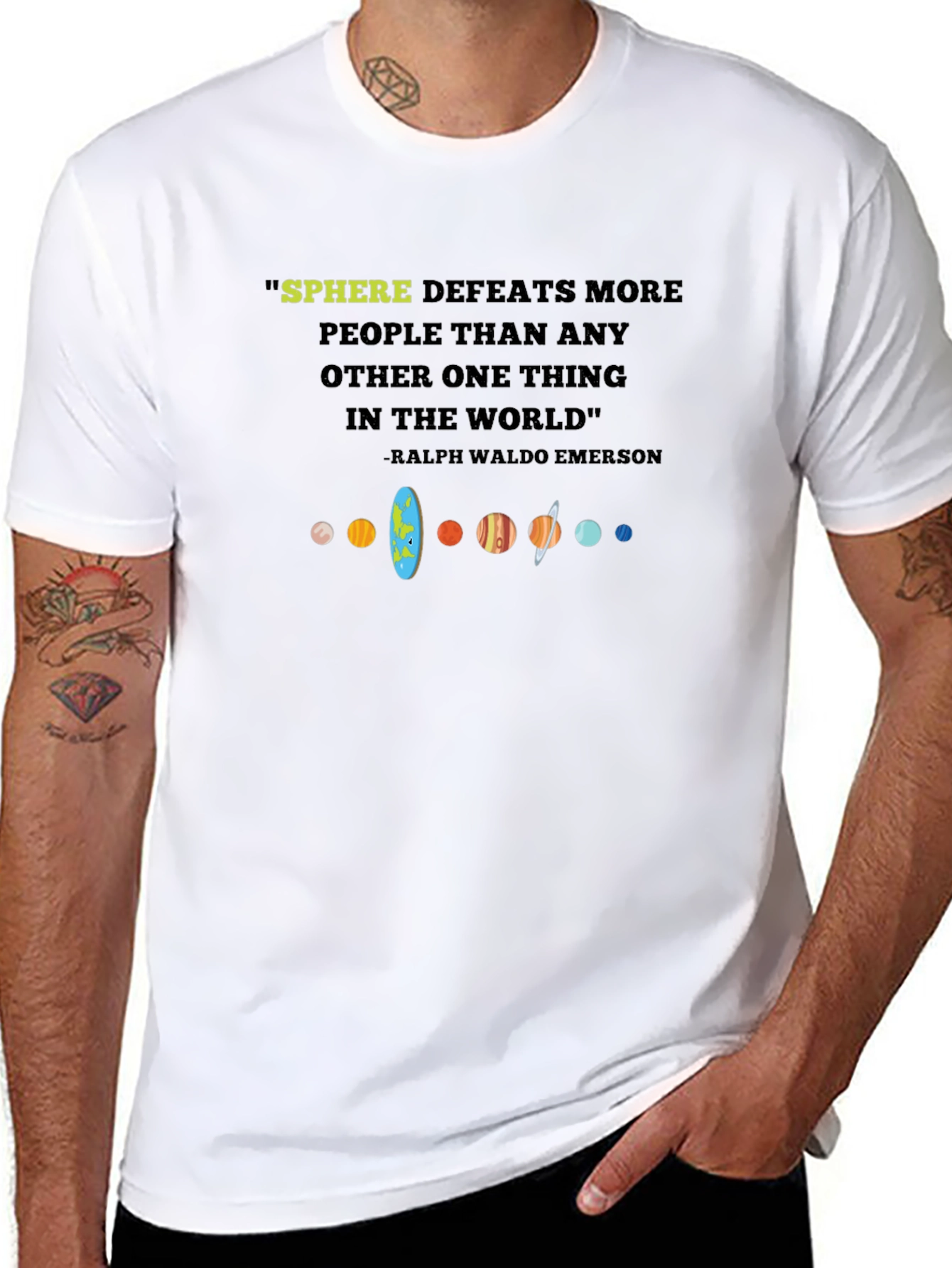 Sphere T-Shirt - Planets and Quote