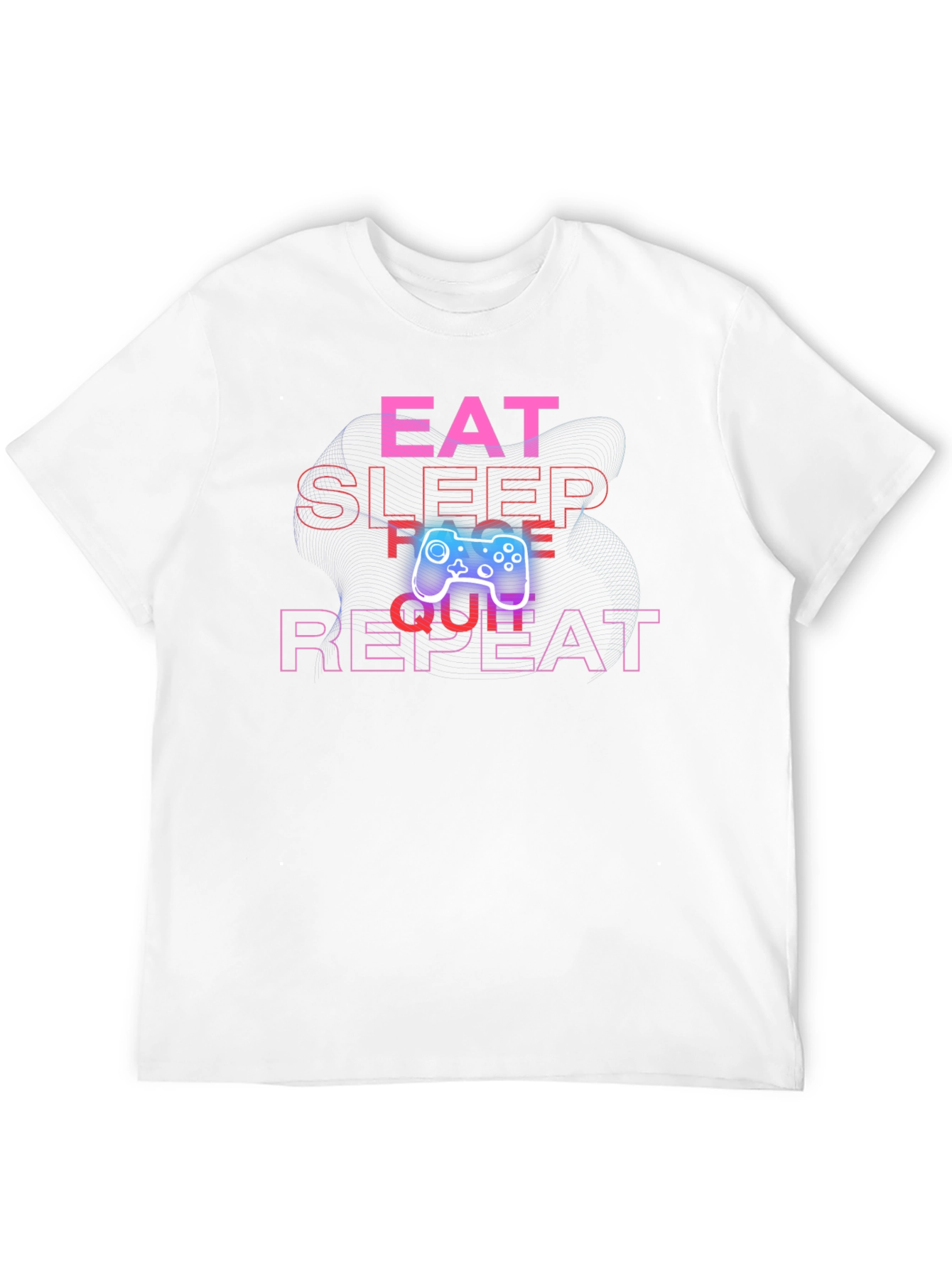 Eat Sleep Game Repeat Black Graphic Tee