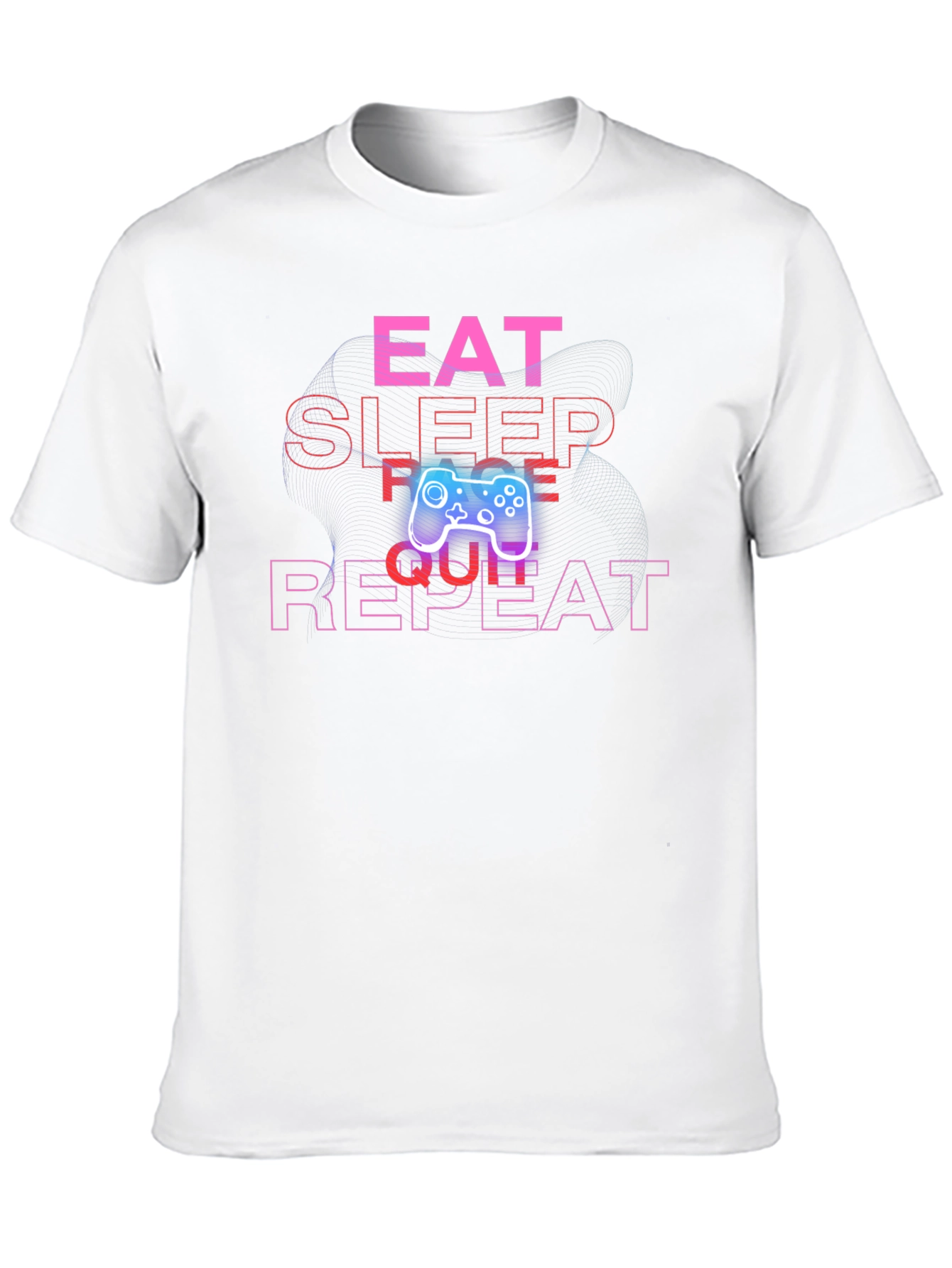 Eat Sleep Game Repeat Black Graphic Tee