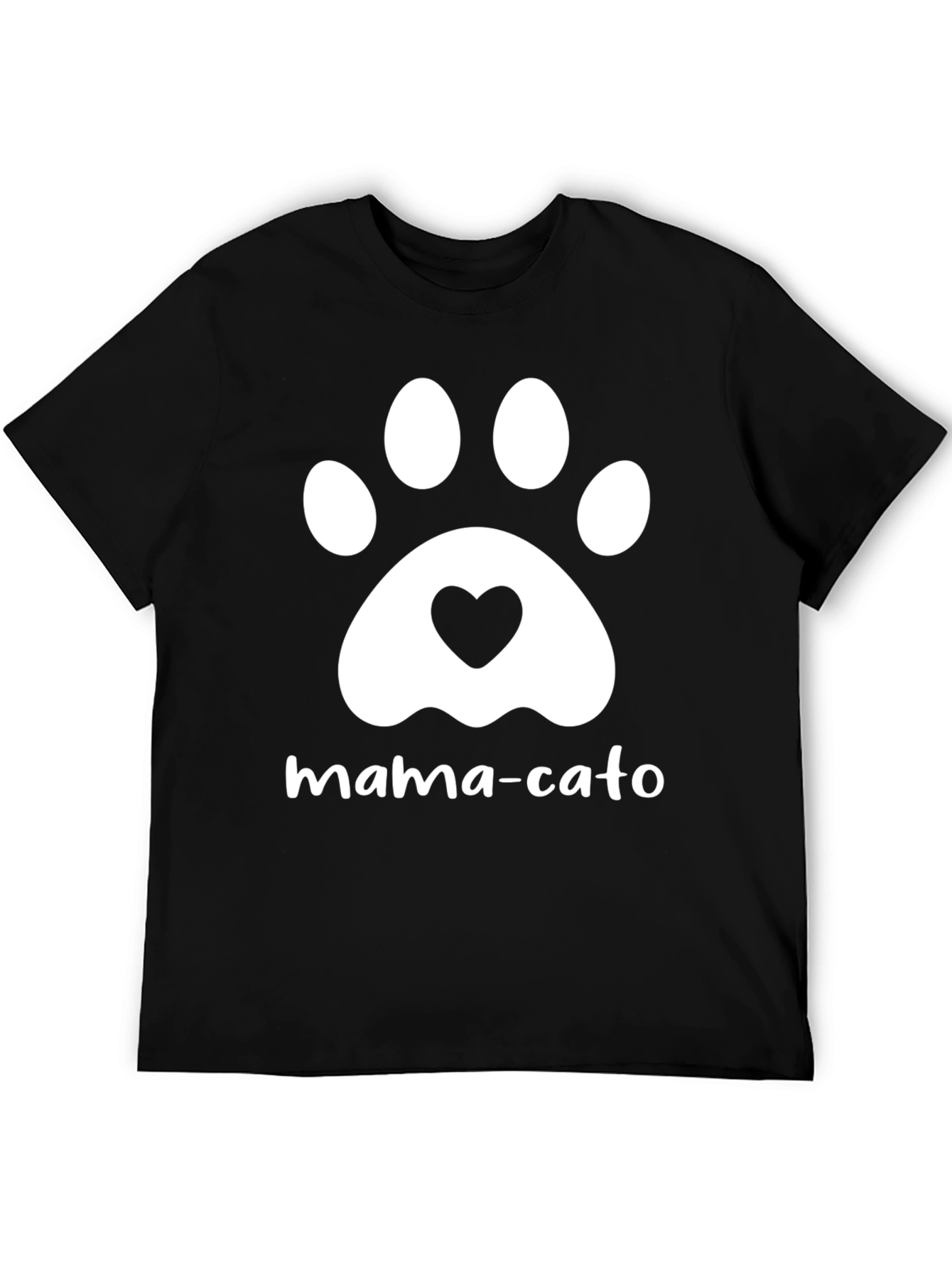 Mama-Cato T-Shirt - Cat Paw Heart Graphic Tee