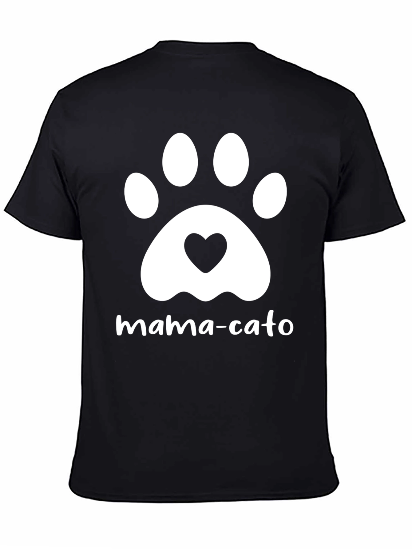 Mama-Cato T-Shirt - Cat Paw Heart Graphic Tee