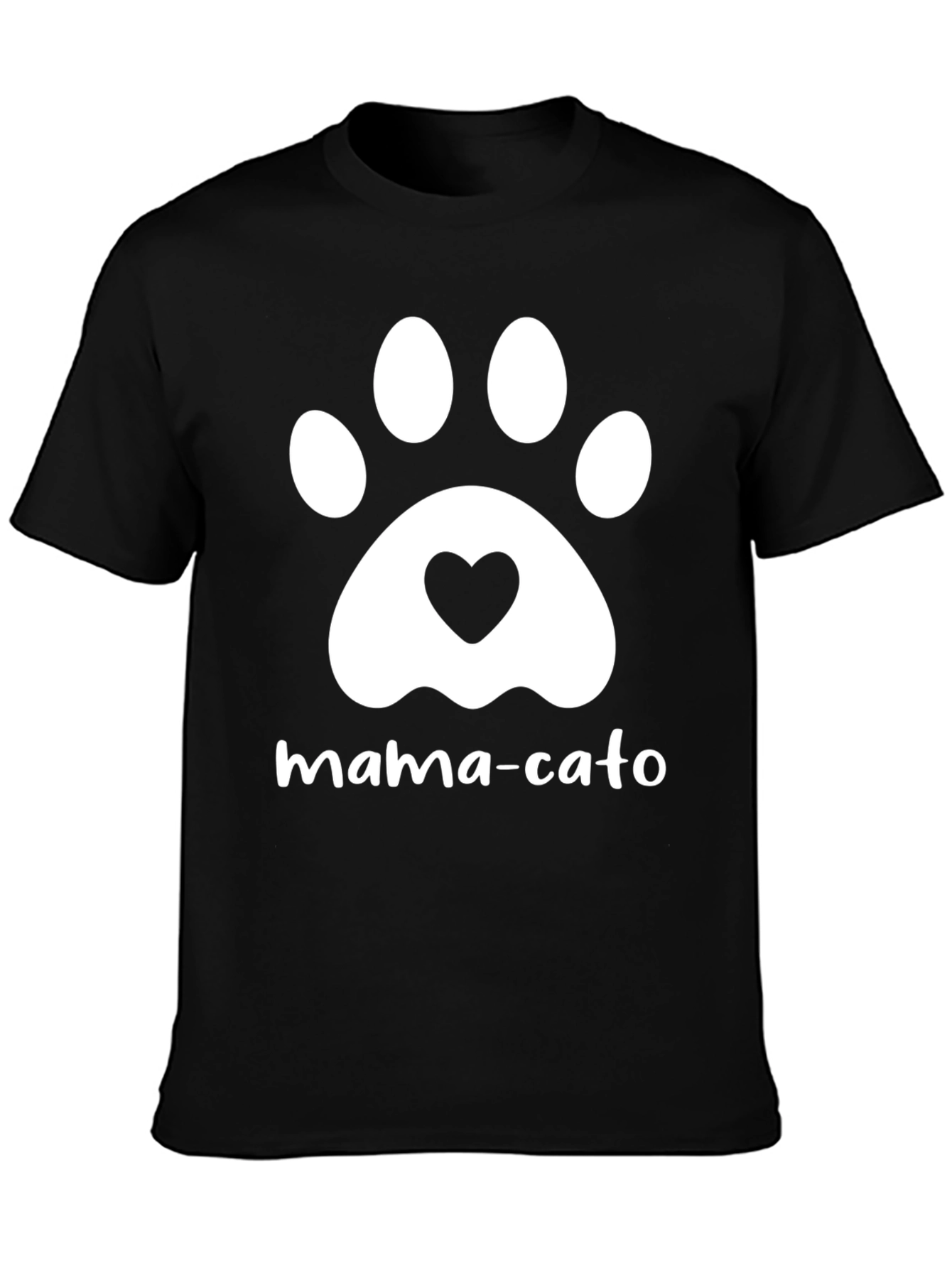 Mama-Cato T-Shirt - Cat Paw Heart Graphic Tee