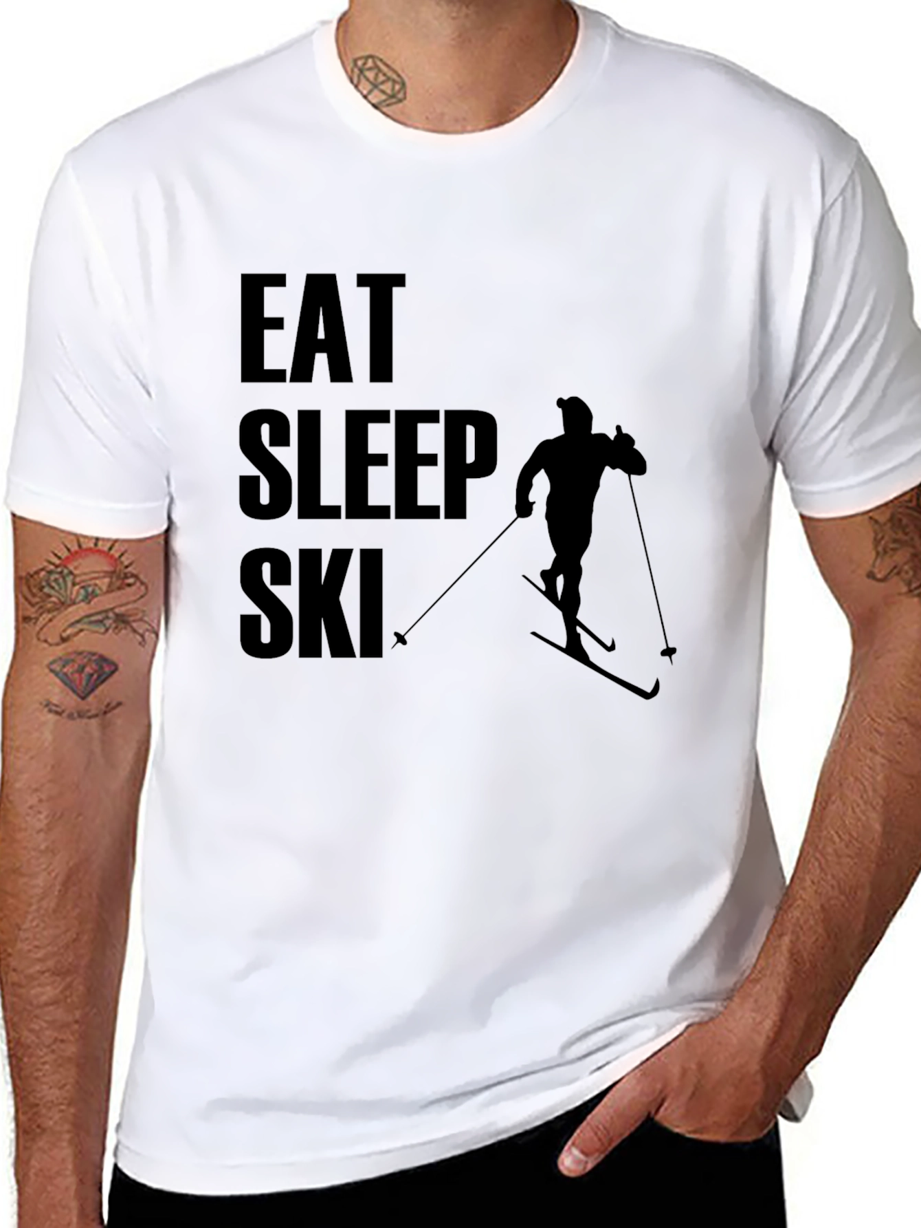 Eat Sleep Ski T-Shirt - Winter Sports Apparel