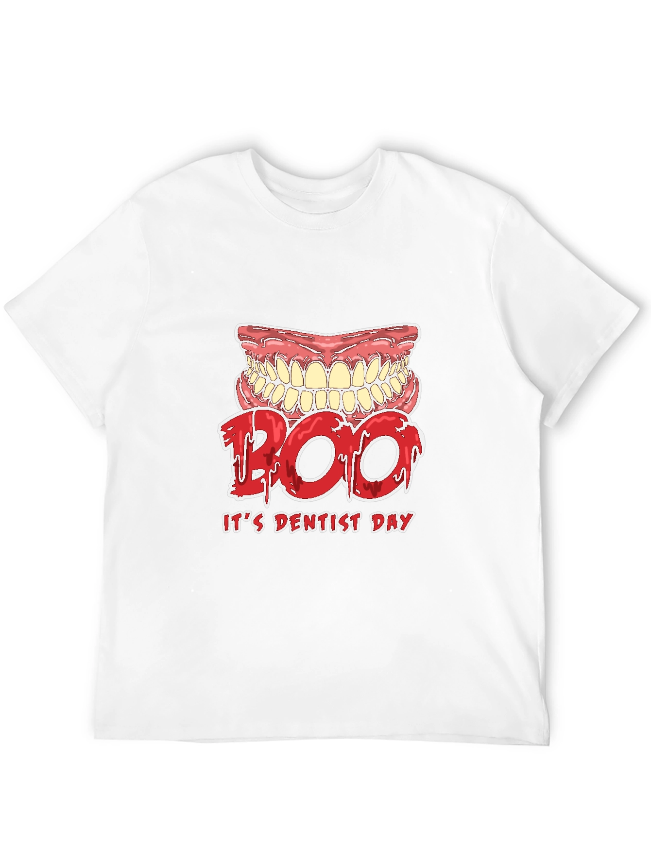 Dentist Day T-Shirt Boo Scary Teeth Design