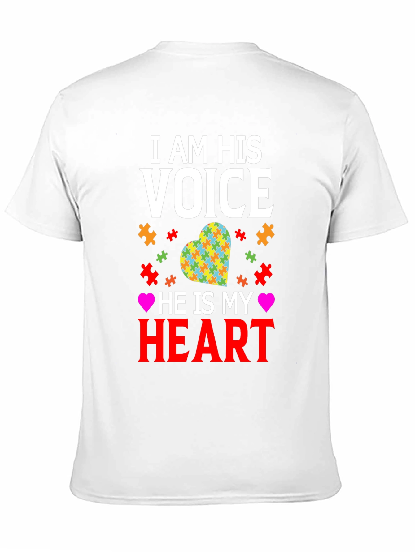 Autism Awareness T-Shirt I am His Voice Heart