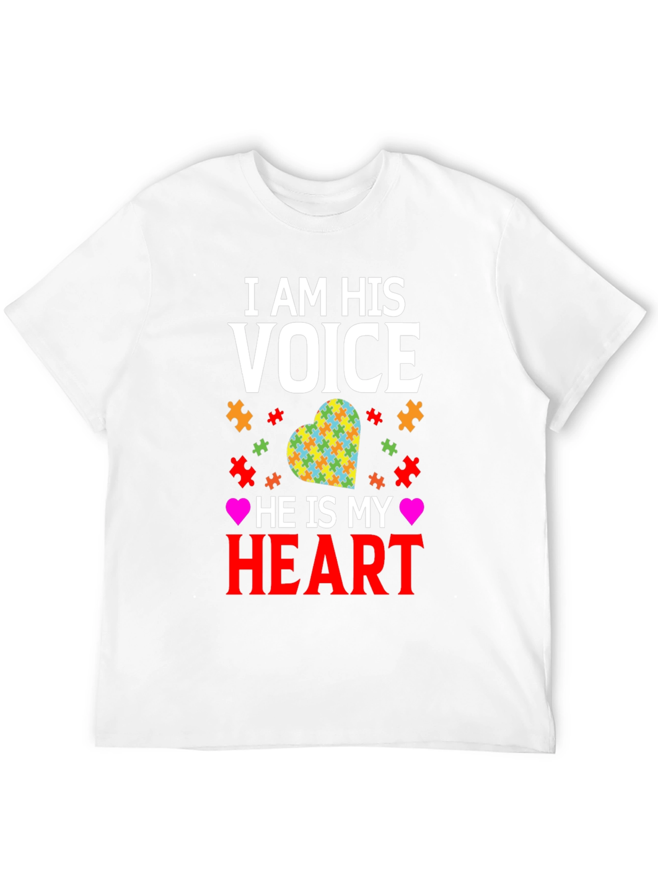 Autism Awareness T-Shirt I am His Voice Heart