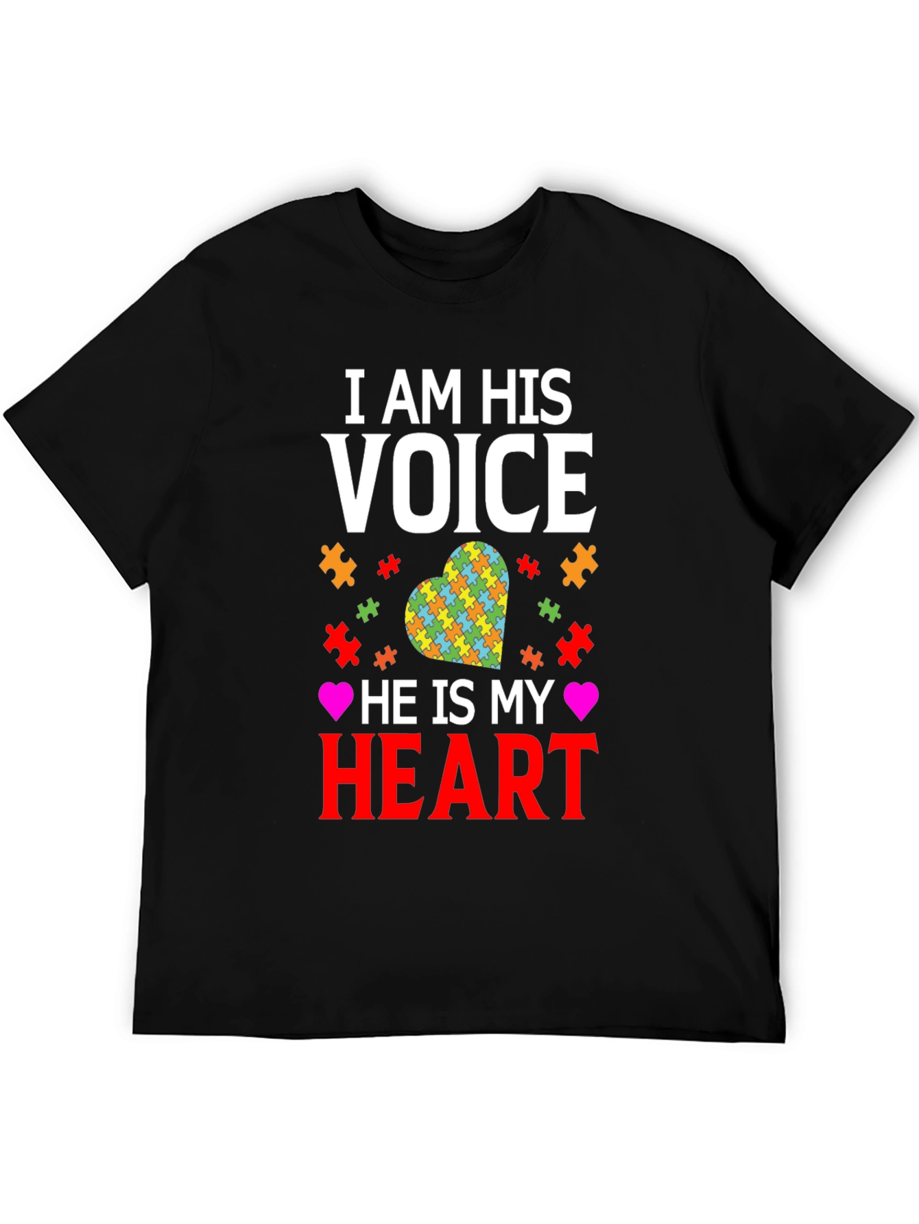 Autism Awareness T-Shirt I am His Voice Heart