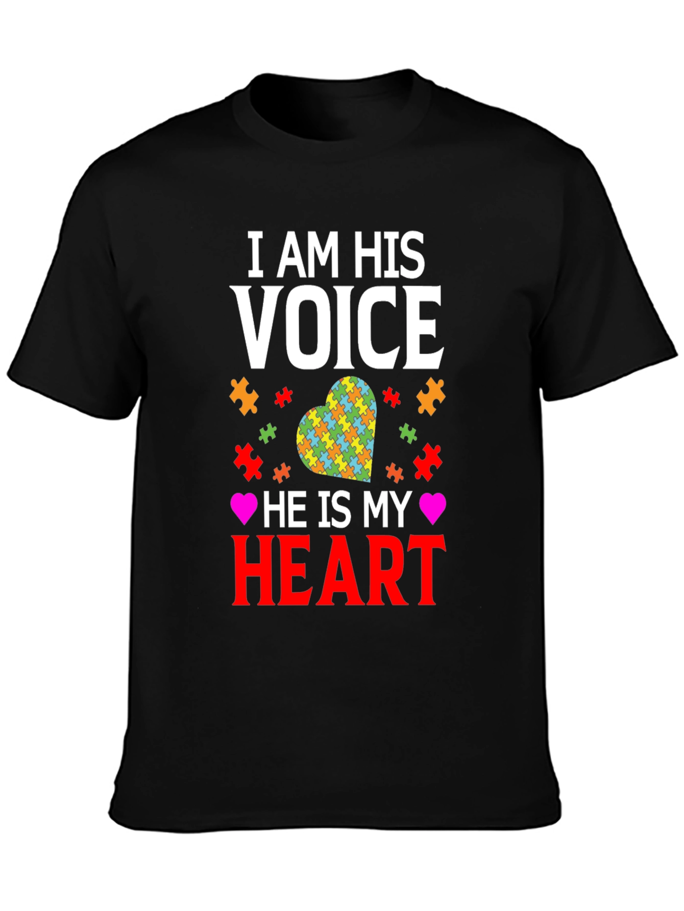 Autism Awareness T-Shirt I am His Voice Heart