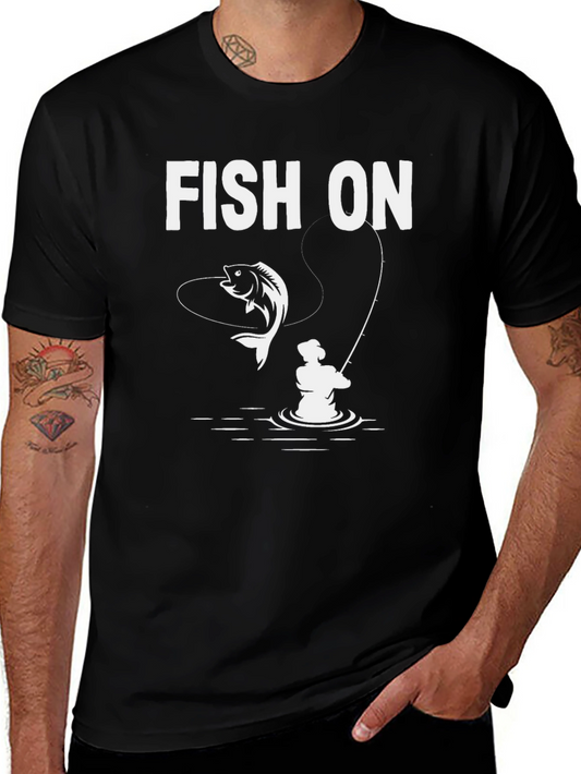 Fish On Graphic T-Shirt - Fishing Enthusiast Tee