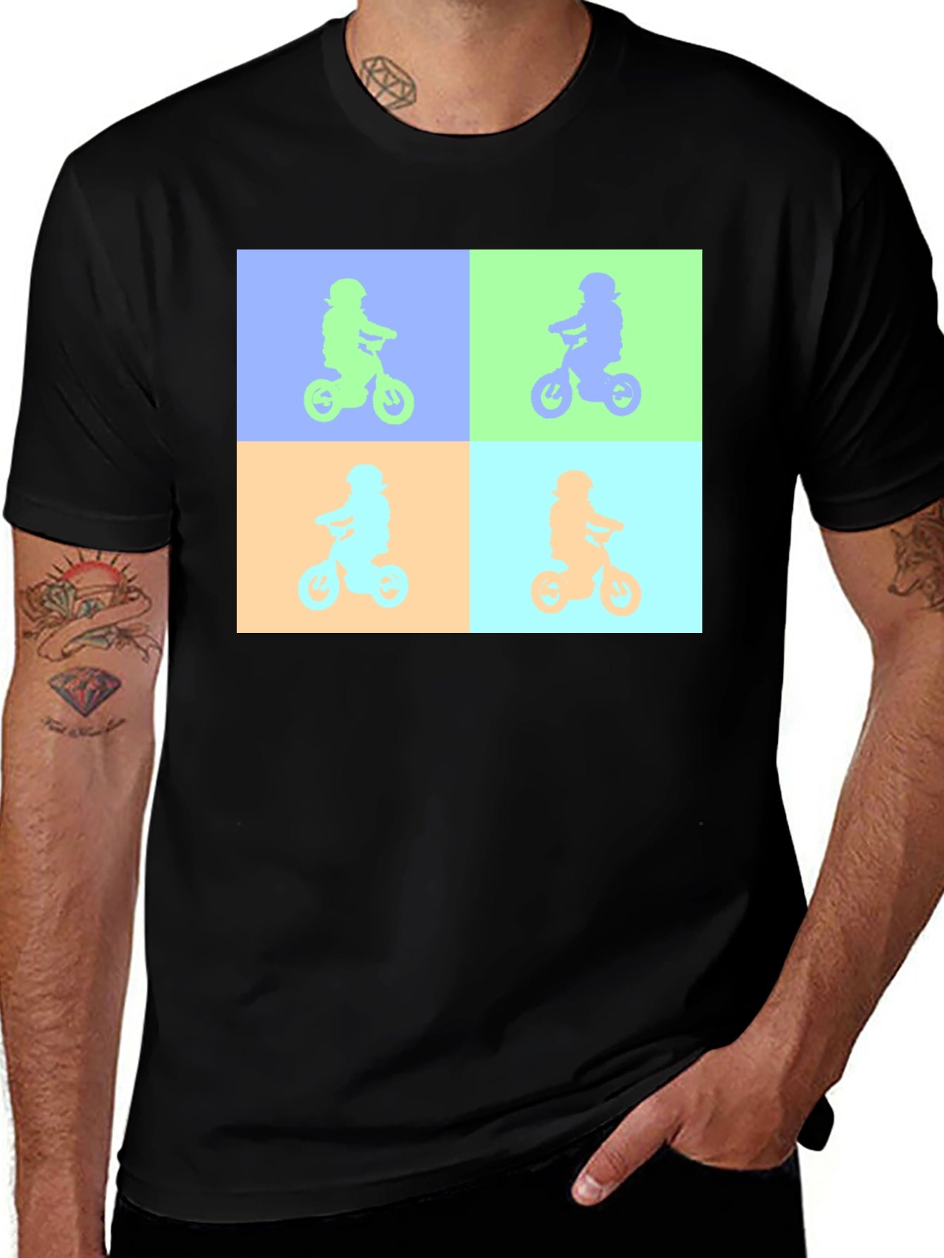 Retro Bike Pop Art Tee - Cool Graphic T-Shirt