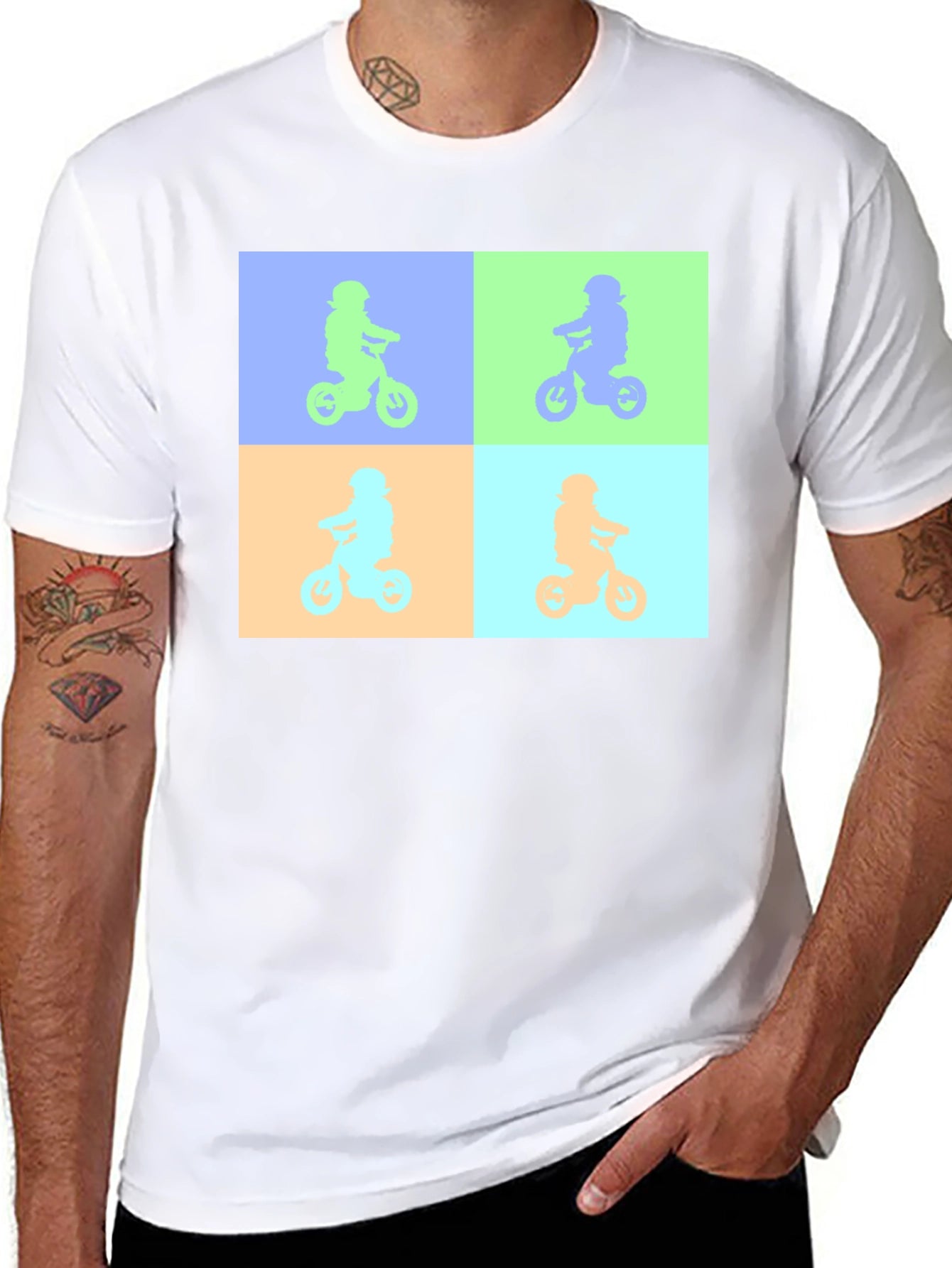 Retro Bike Pop Art Tee - Cool Graphic T-Shirt