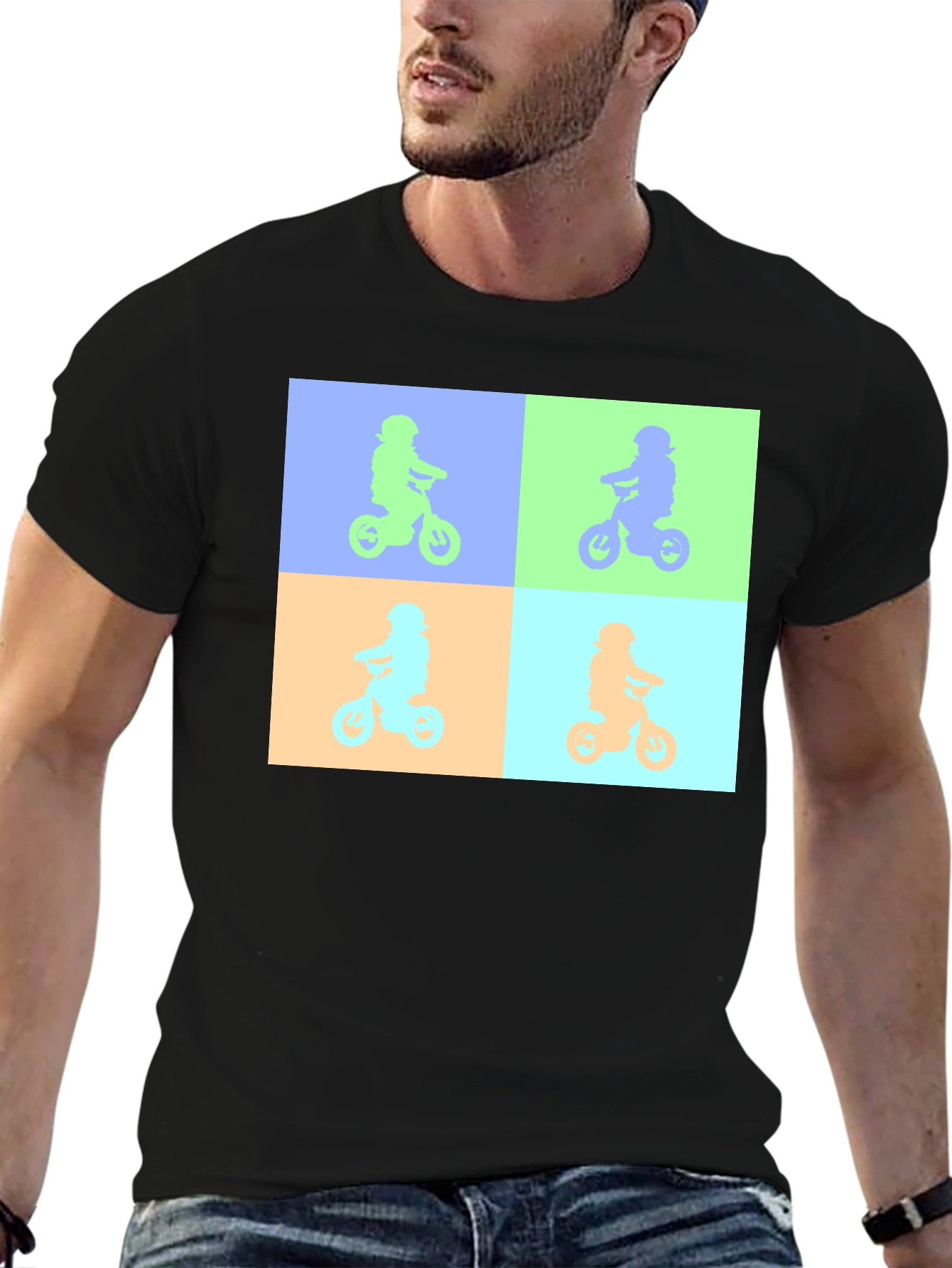 Retro Bike Pop Art Tee - Cool Graphic T-Shirt
