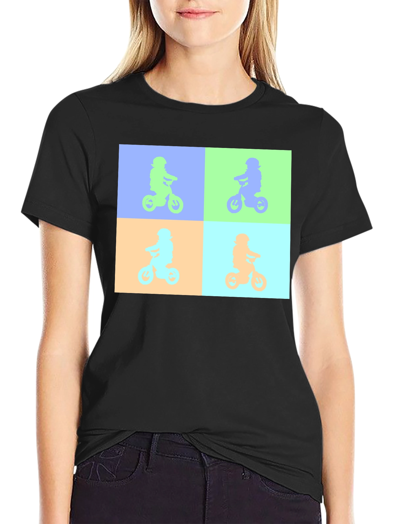 Retro Bike Pop Art Tee - Cool Graphic T-Shirt
