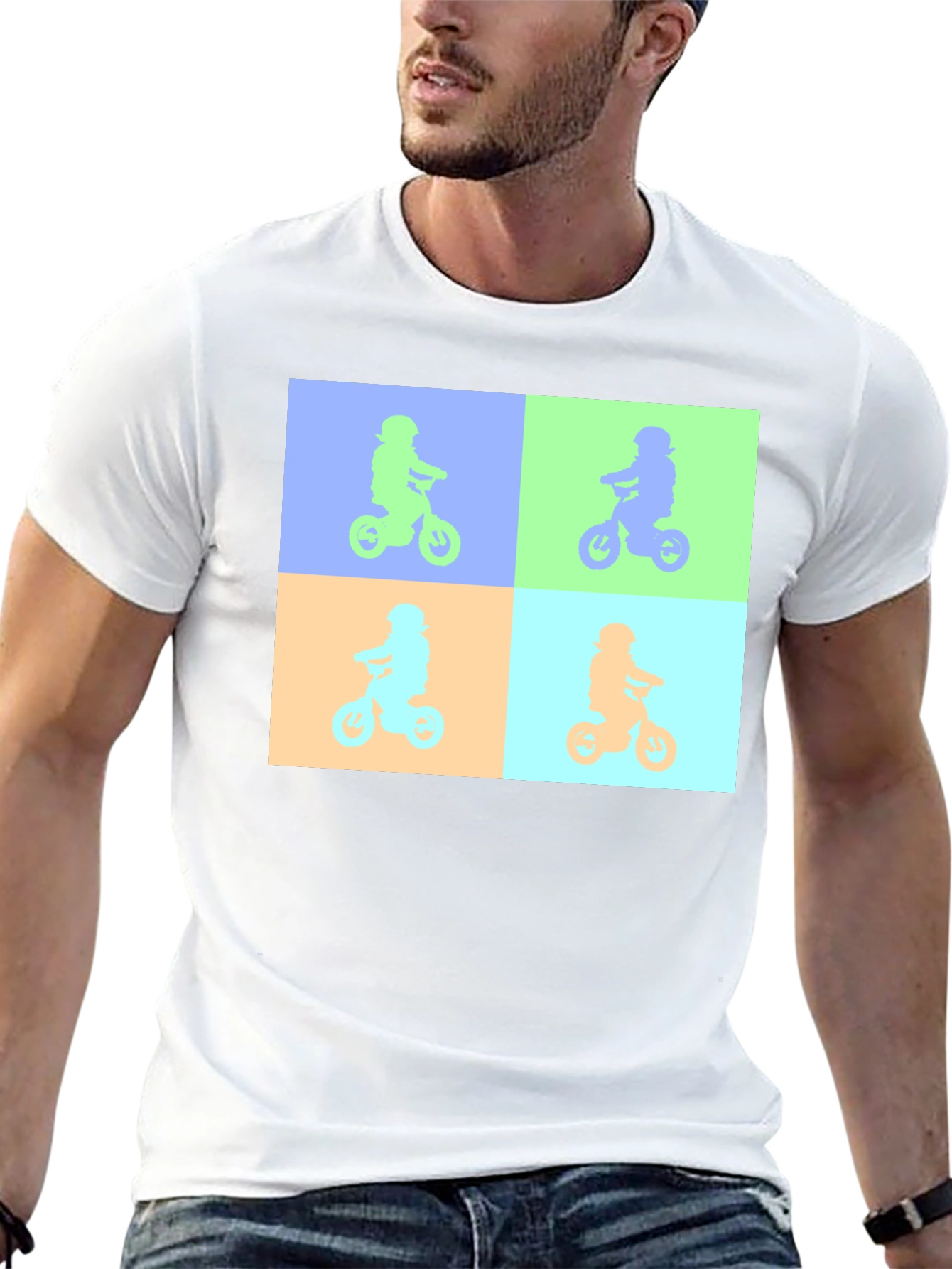 Retro Bike Pop Art Tee - Cool Graphic T-Shirt