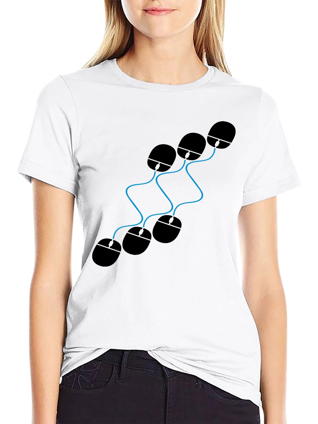 Novelty Computer Mouse Graphic T-Shirt