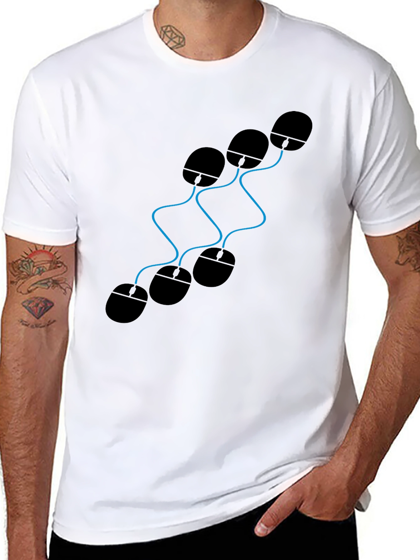 Novelty Computer Mouse Graphic T-Shirt