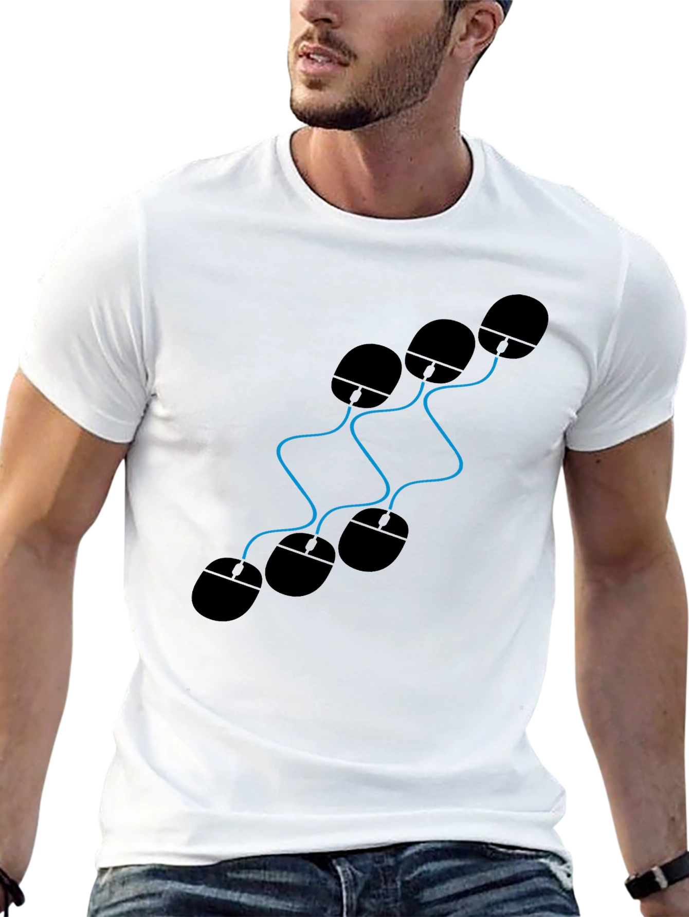 Novelty Computer Mouse Graphic T-Shirt