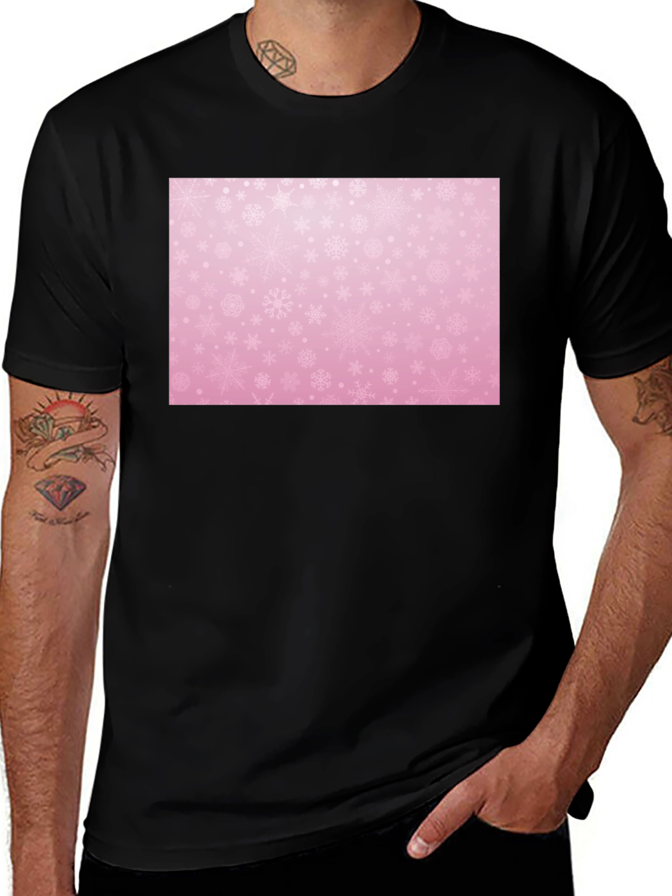 Snowflake Patterned T-Shirt